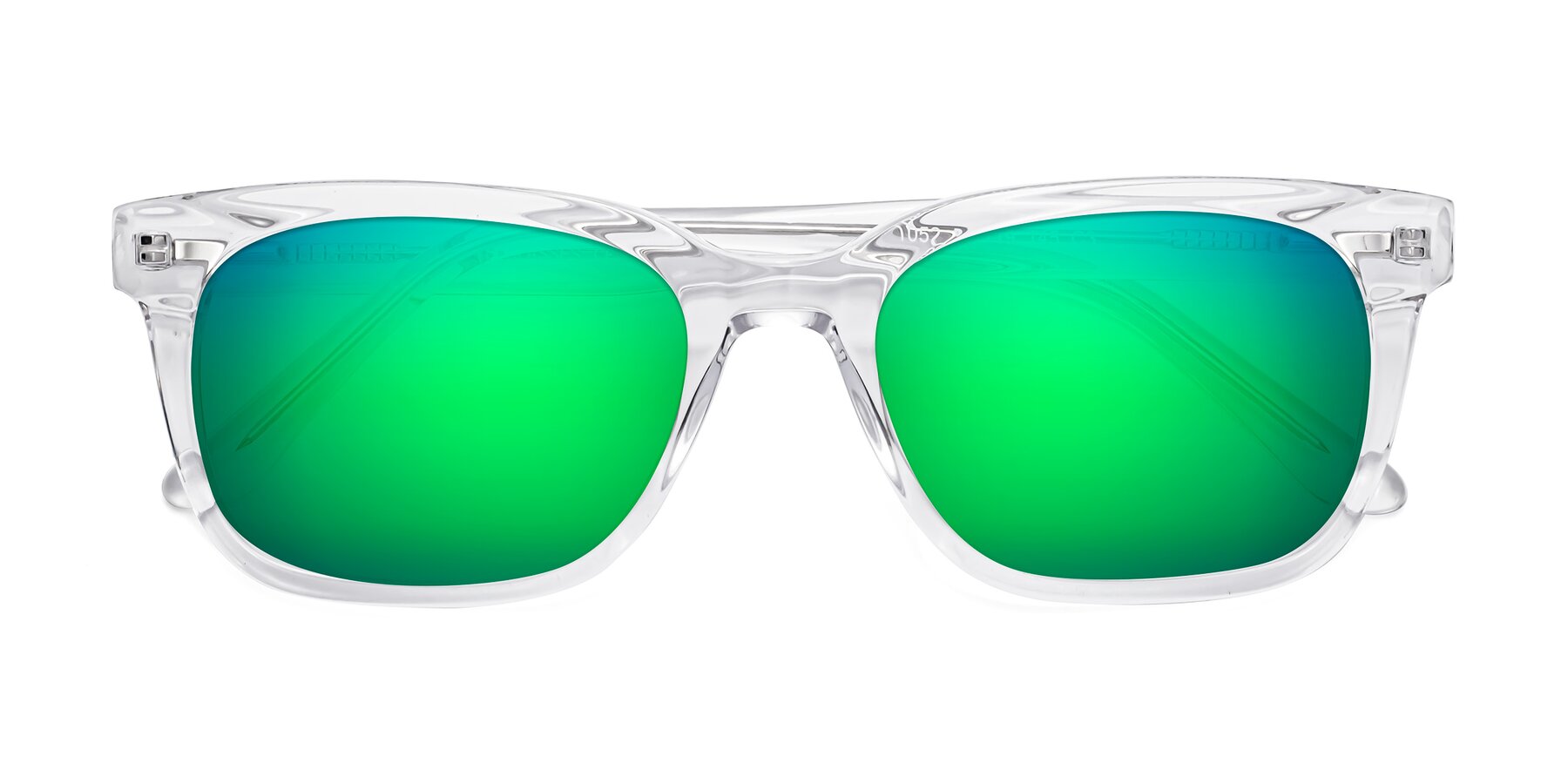 Folded Front of 1052 in Clear with Green Mirrored Lenses
