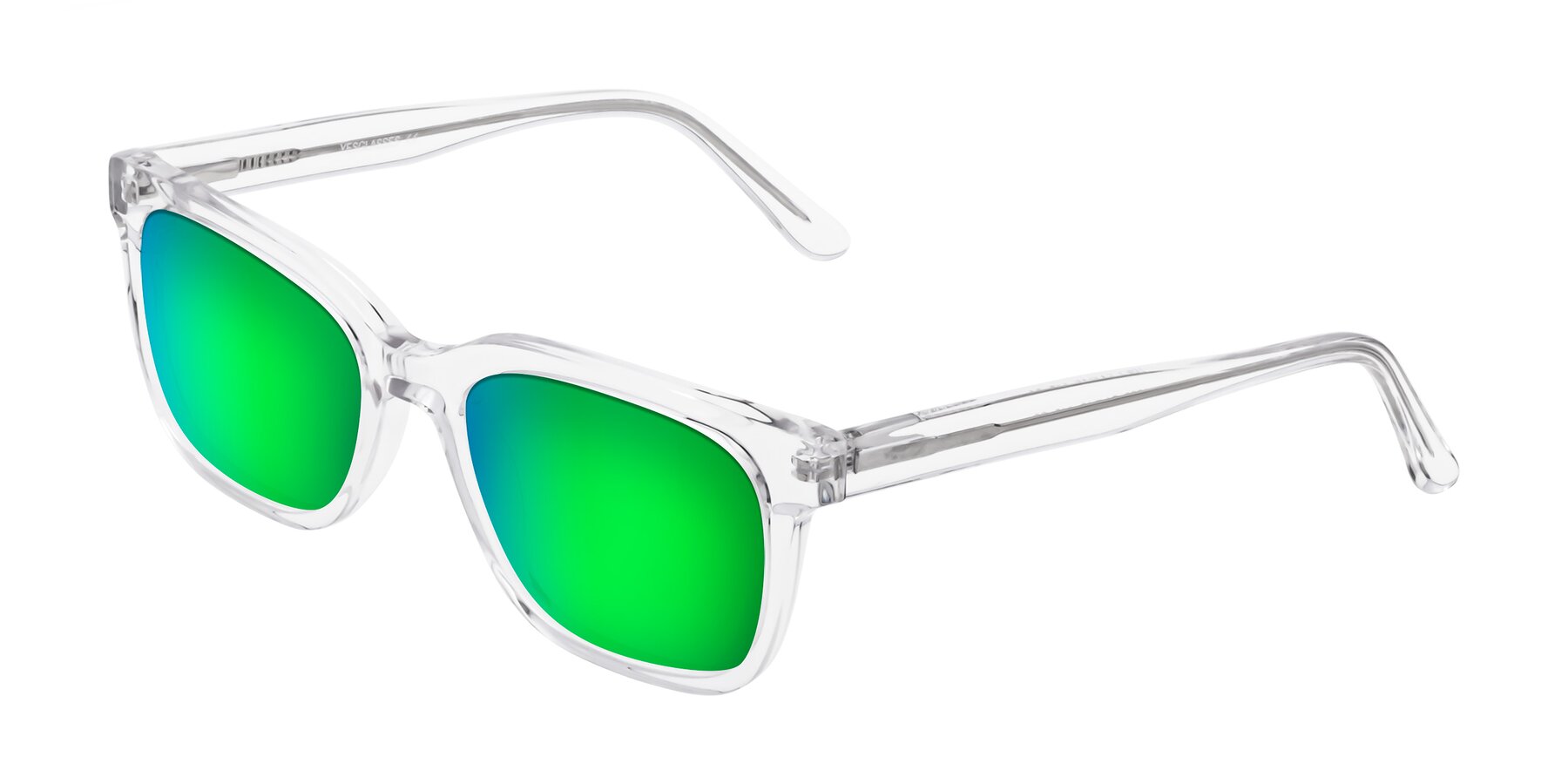 Angle of 1052 in Clear with Green Mirrored Lenses