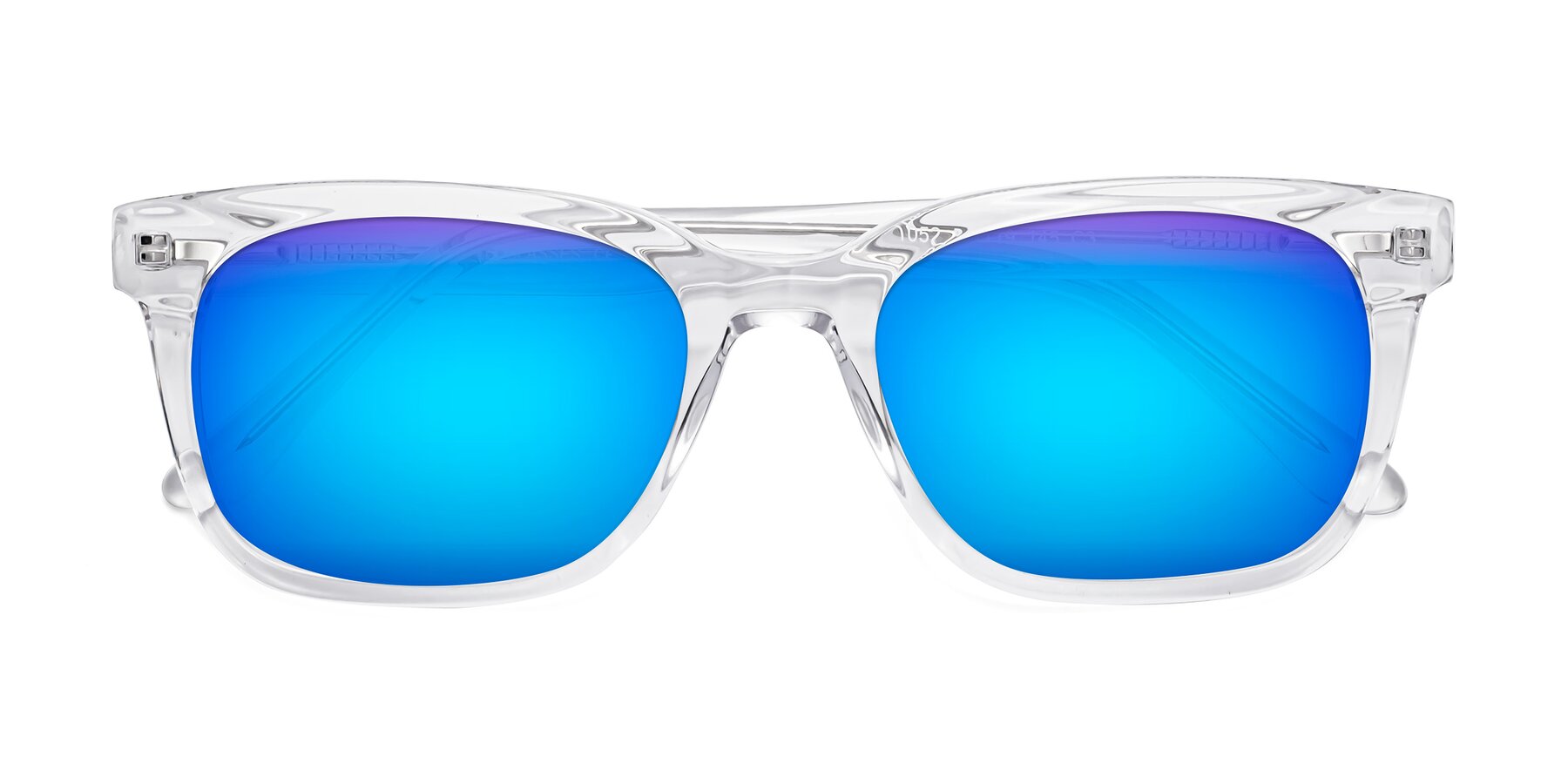 Folded Front of 1052 in Clear with Blue Mirrored Lenses