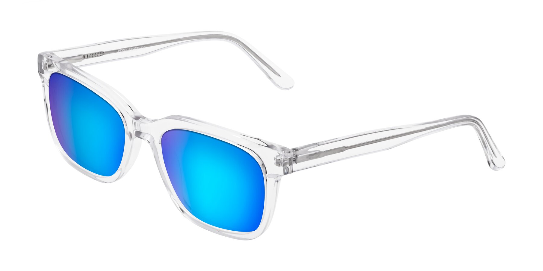Angle of 1052 in Clear with Blue Mirrored Lenses