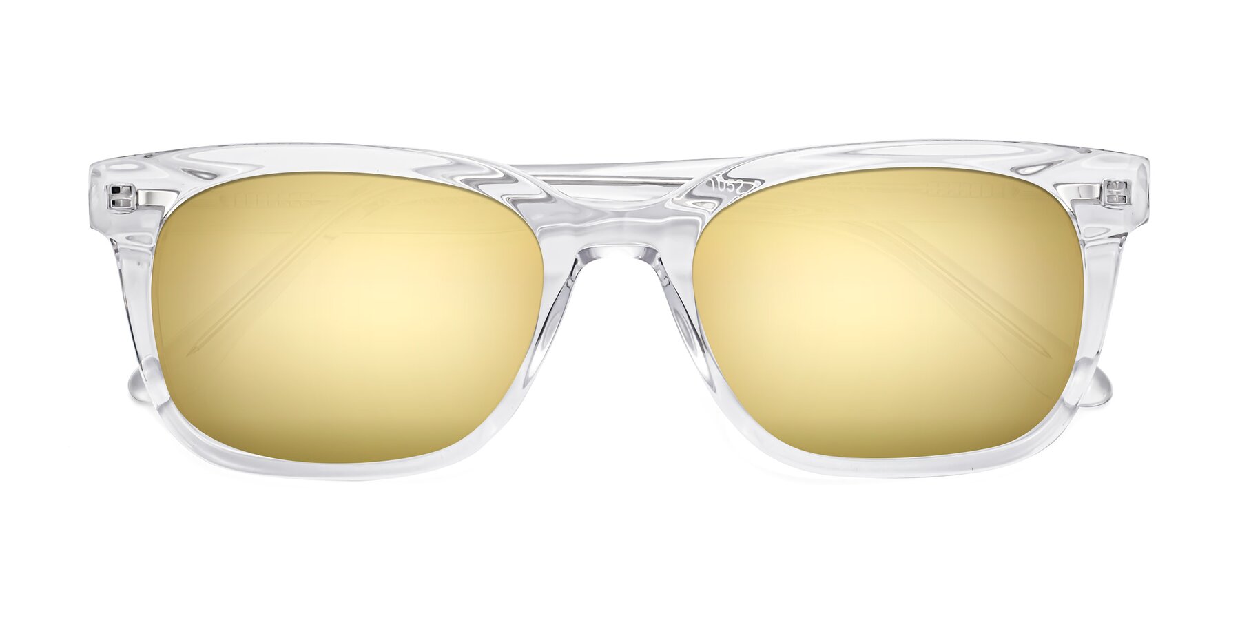 Folded Front of 1052 in Clear with Gold Mirrored Lenses