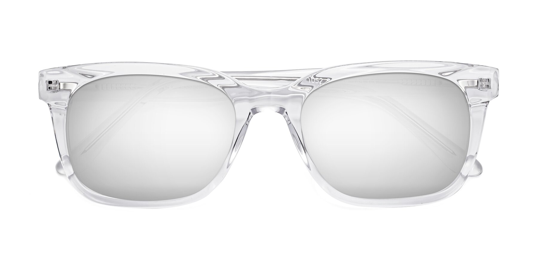 Folded Front of 1052 in Clear with Silver Mirrored Lenses