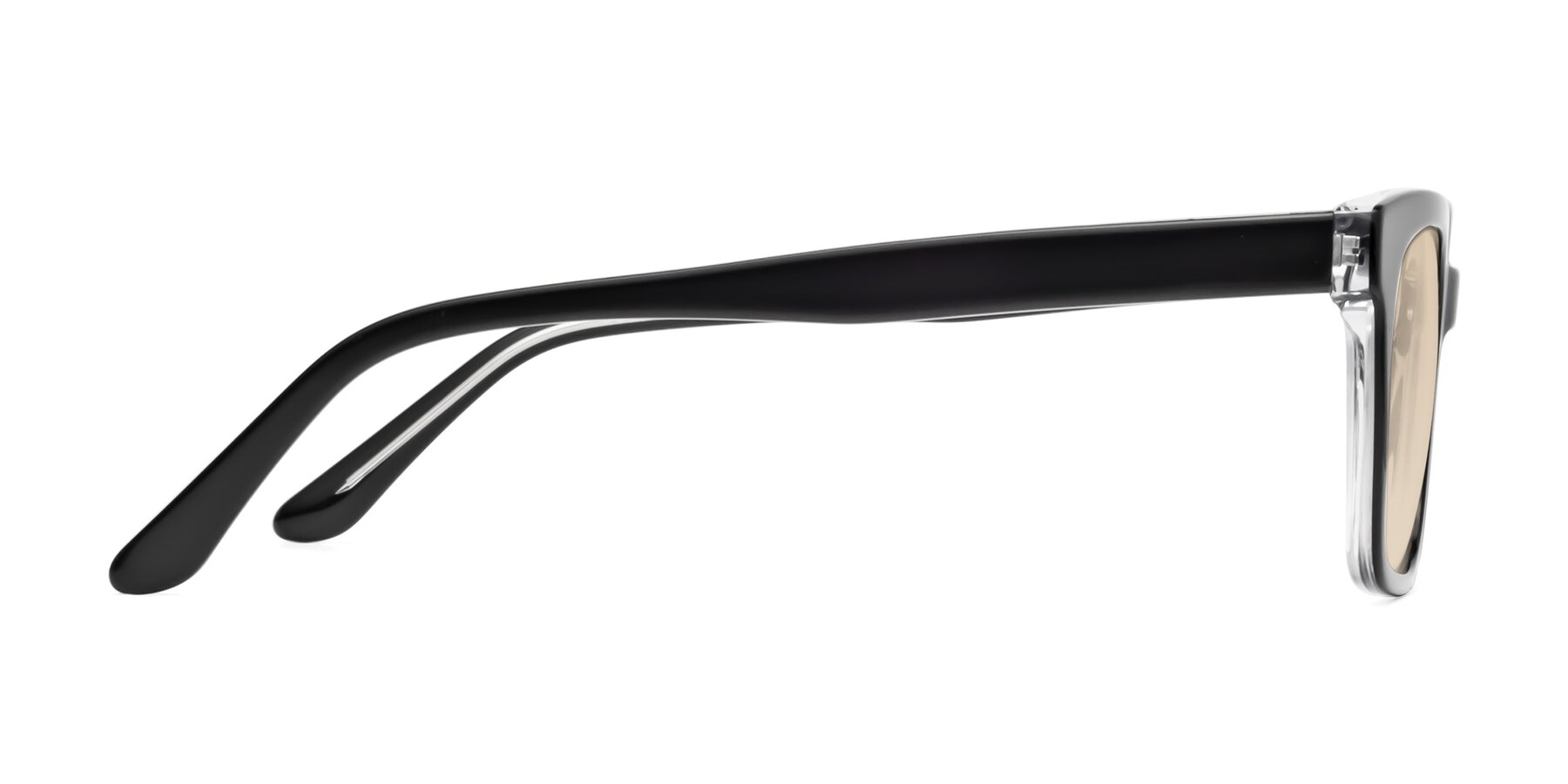 Side of 1052 in Black-Clear with Light Brown Tinted Lenses