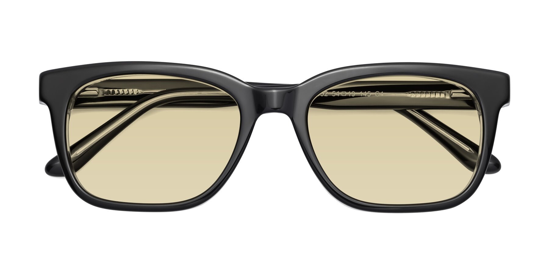 Folded Front of 1052 in Black-Clear with Light Champagne Tinted Lenses