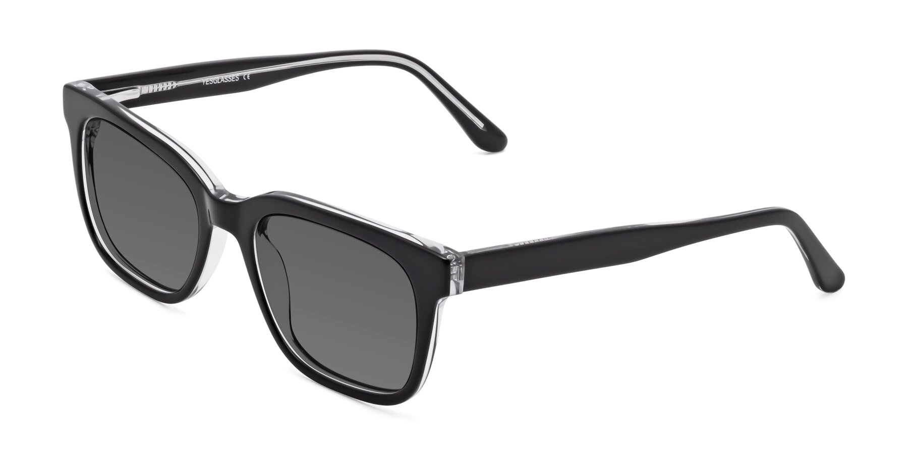 Angle of 1052 in Black-Clear with Medium Gray Tinted Lenses