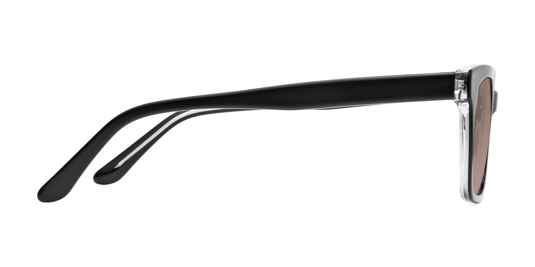 Side of 1052 in Black-Clear with Medium Brown Tinted Lenses