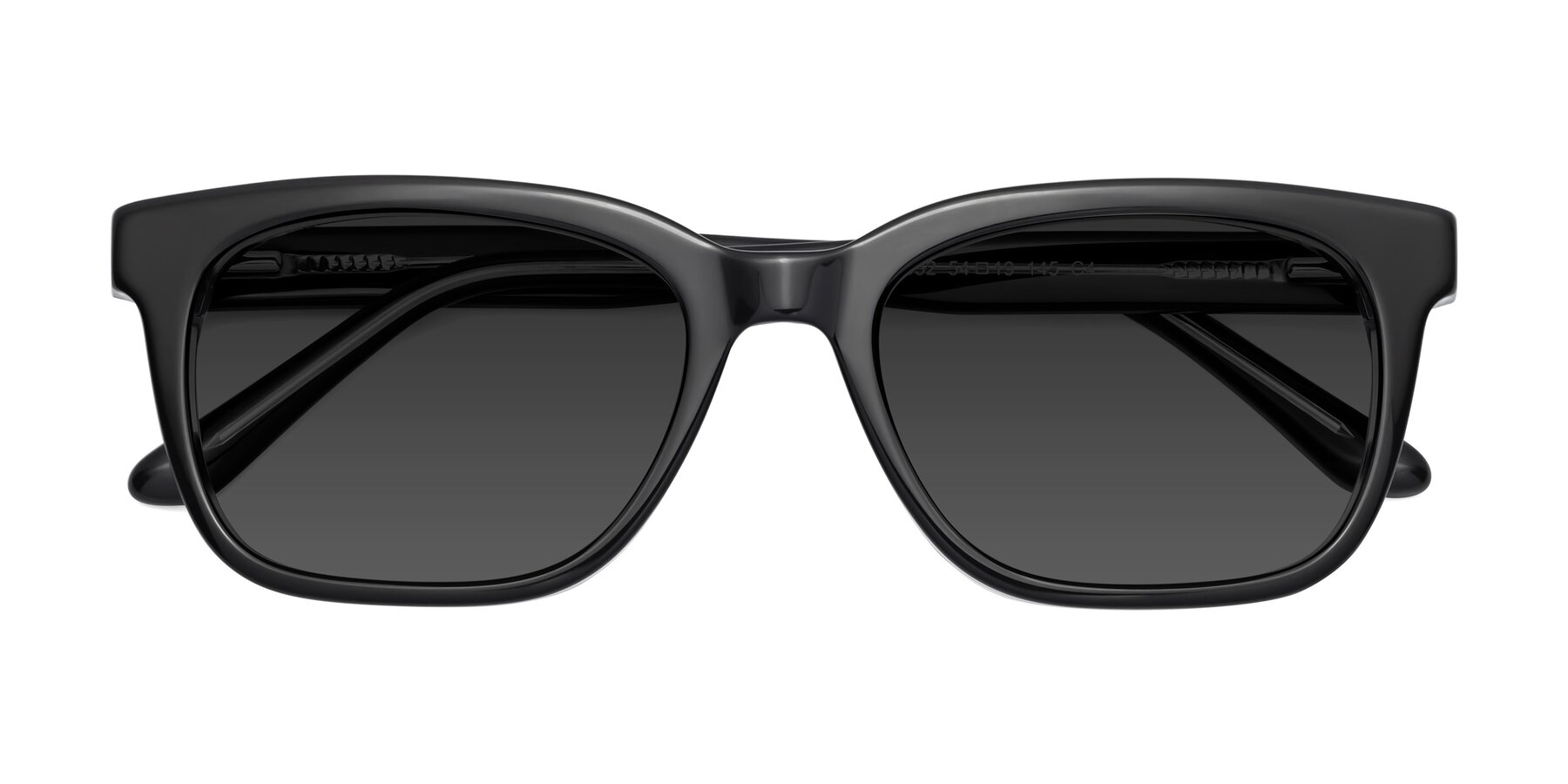 Folded Front of 1052 in Black-Clear with Gray Tinted Lenses