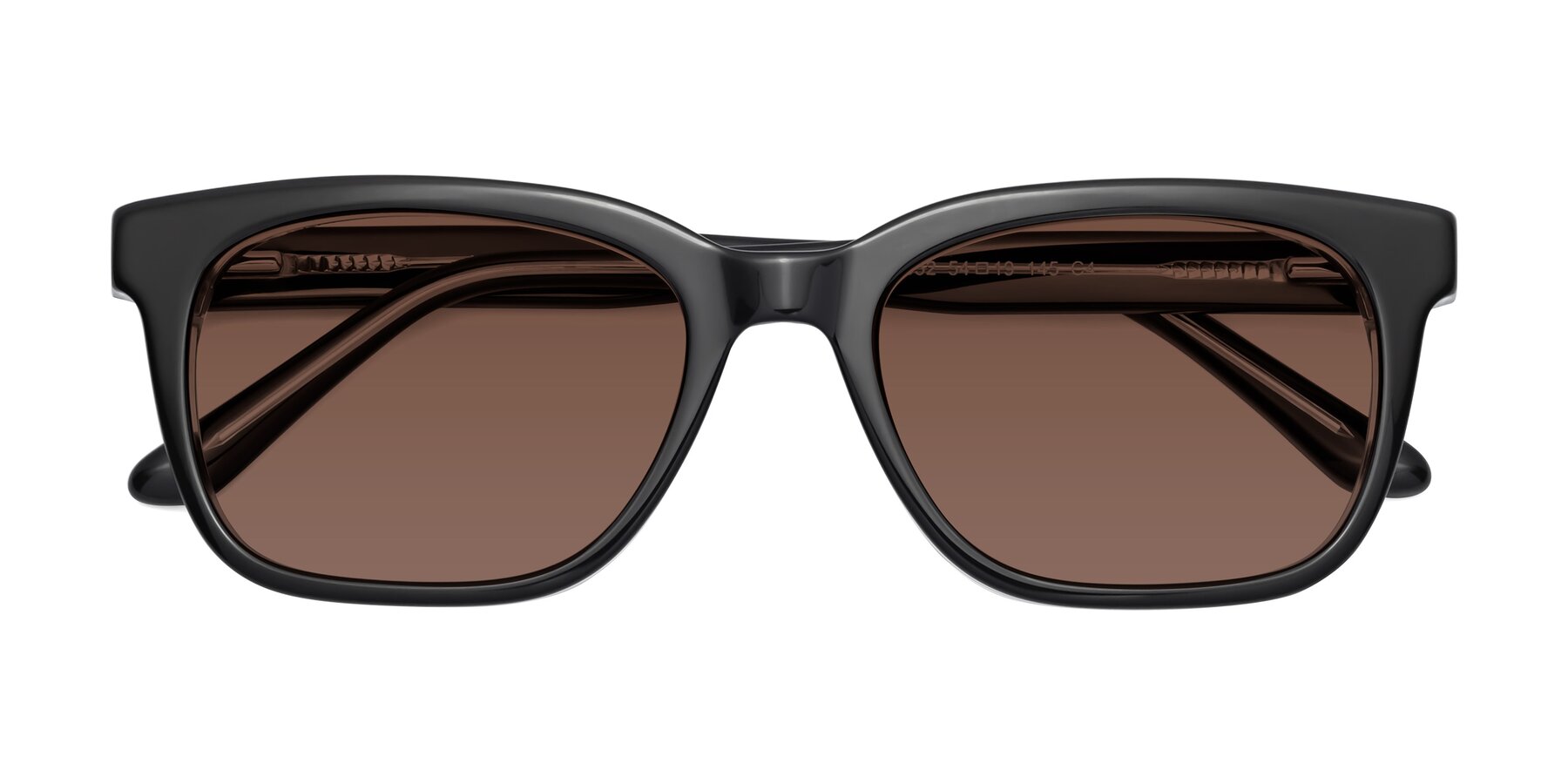 Folded Front of 1052 in Black-Clear with Brown Tinted Lenses