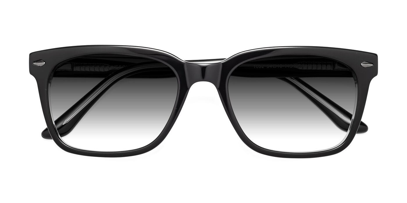 1052 - Black / Clear Gradient Sunglasses