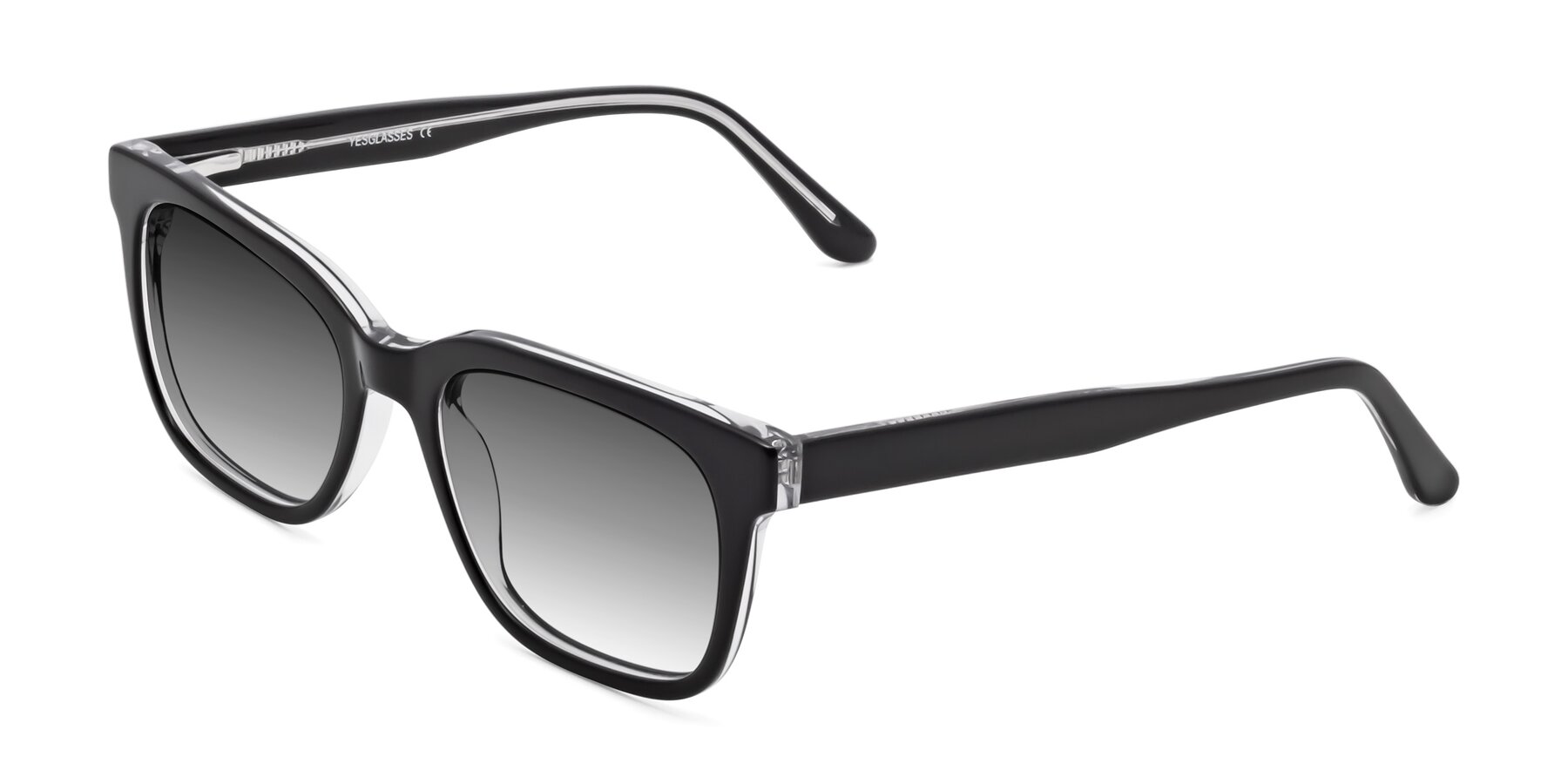 Angle of 1052 in Black-Clear with Gray Gradient Lenses
