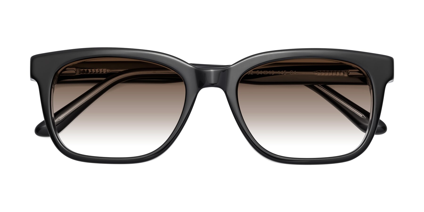Folded Front of 1052 in Black-Clear with Brown Gradient Lenses