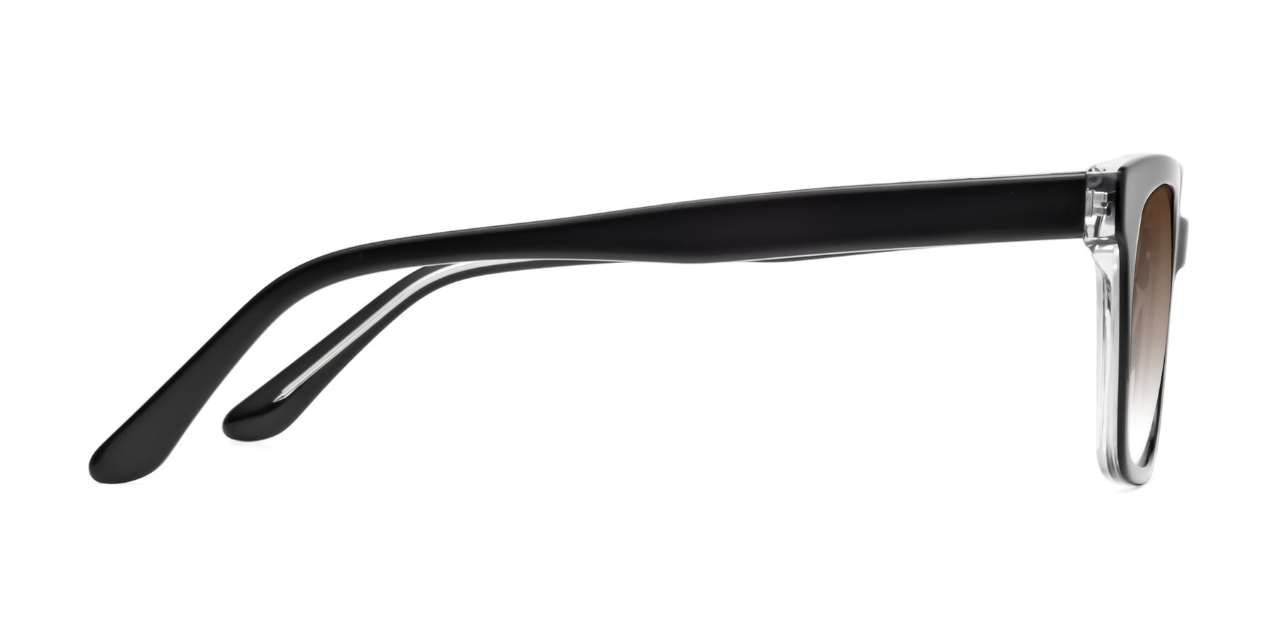 Side of 1052 in Black-Clear with Brown Gradient Lenses