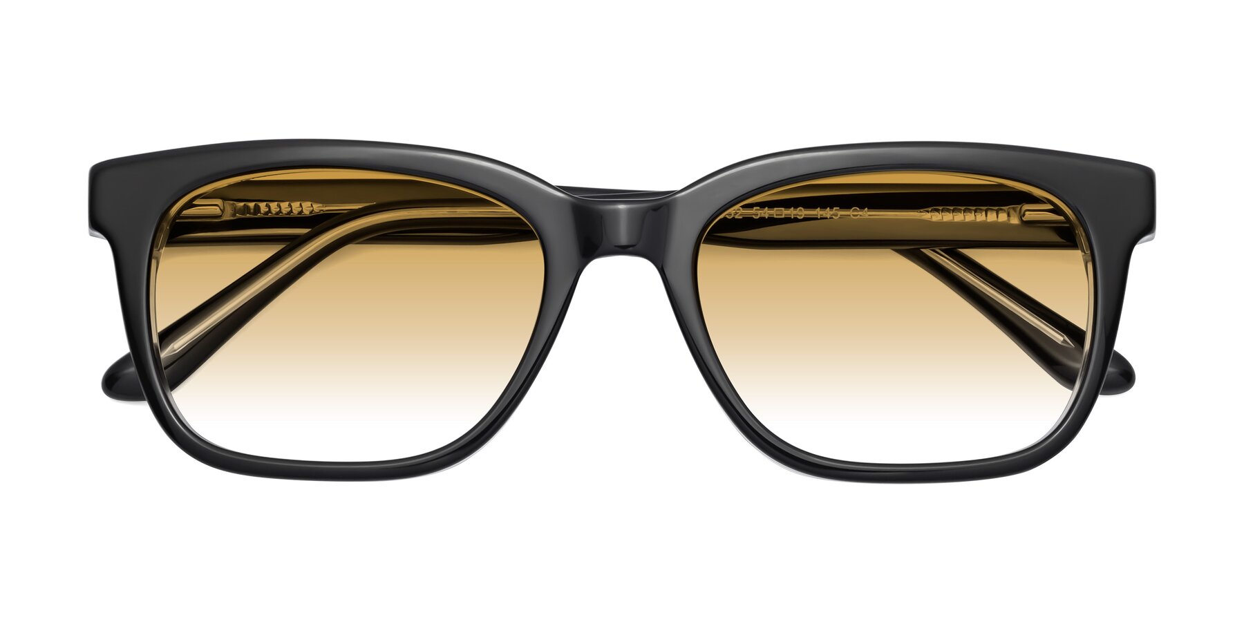Folded Front of 1052 in Black-Clear with Champagne Gradient Lenses