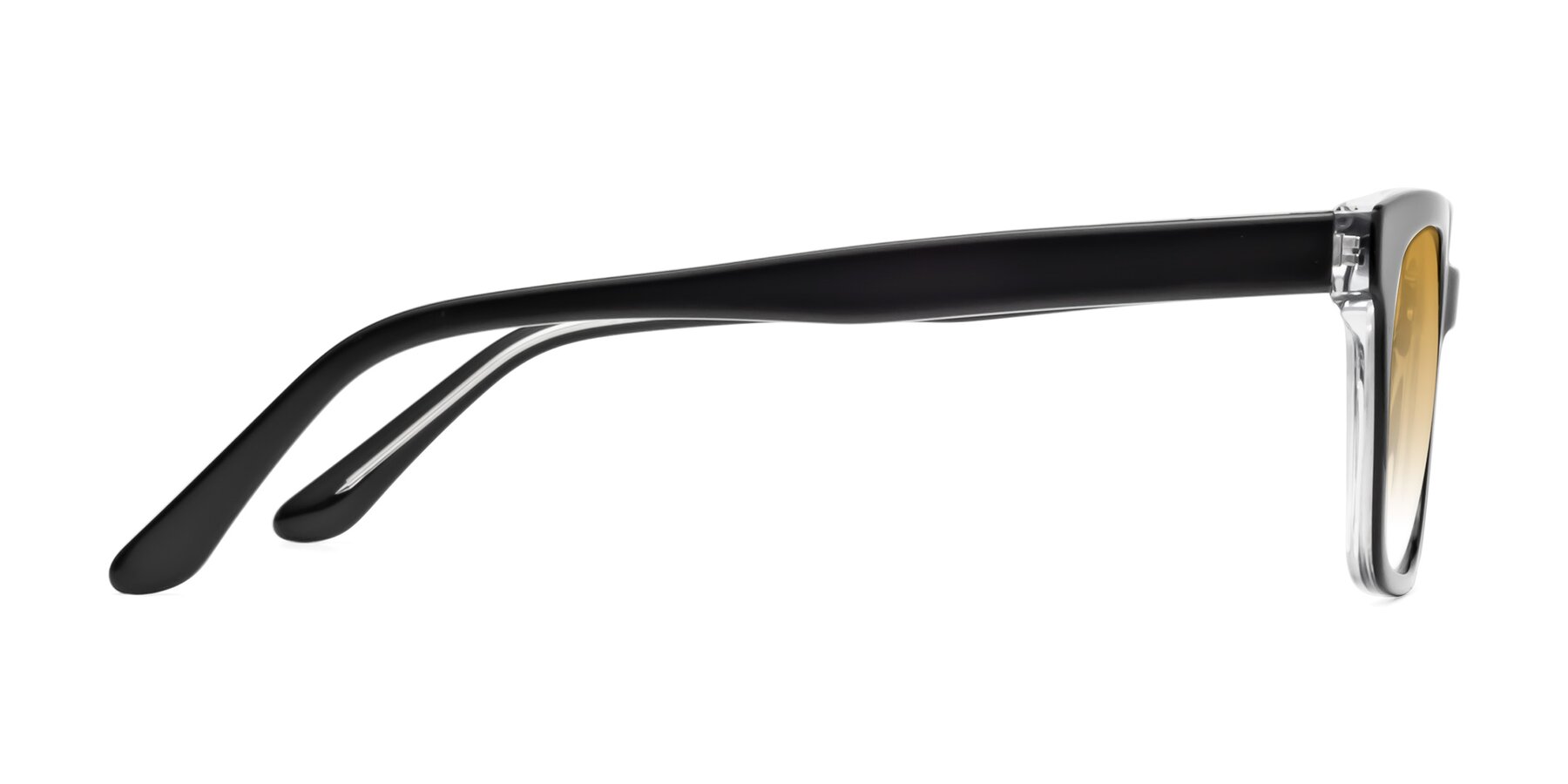 Side of 1052 in Black-Clear with Champagne Gradient Lenses