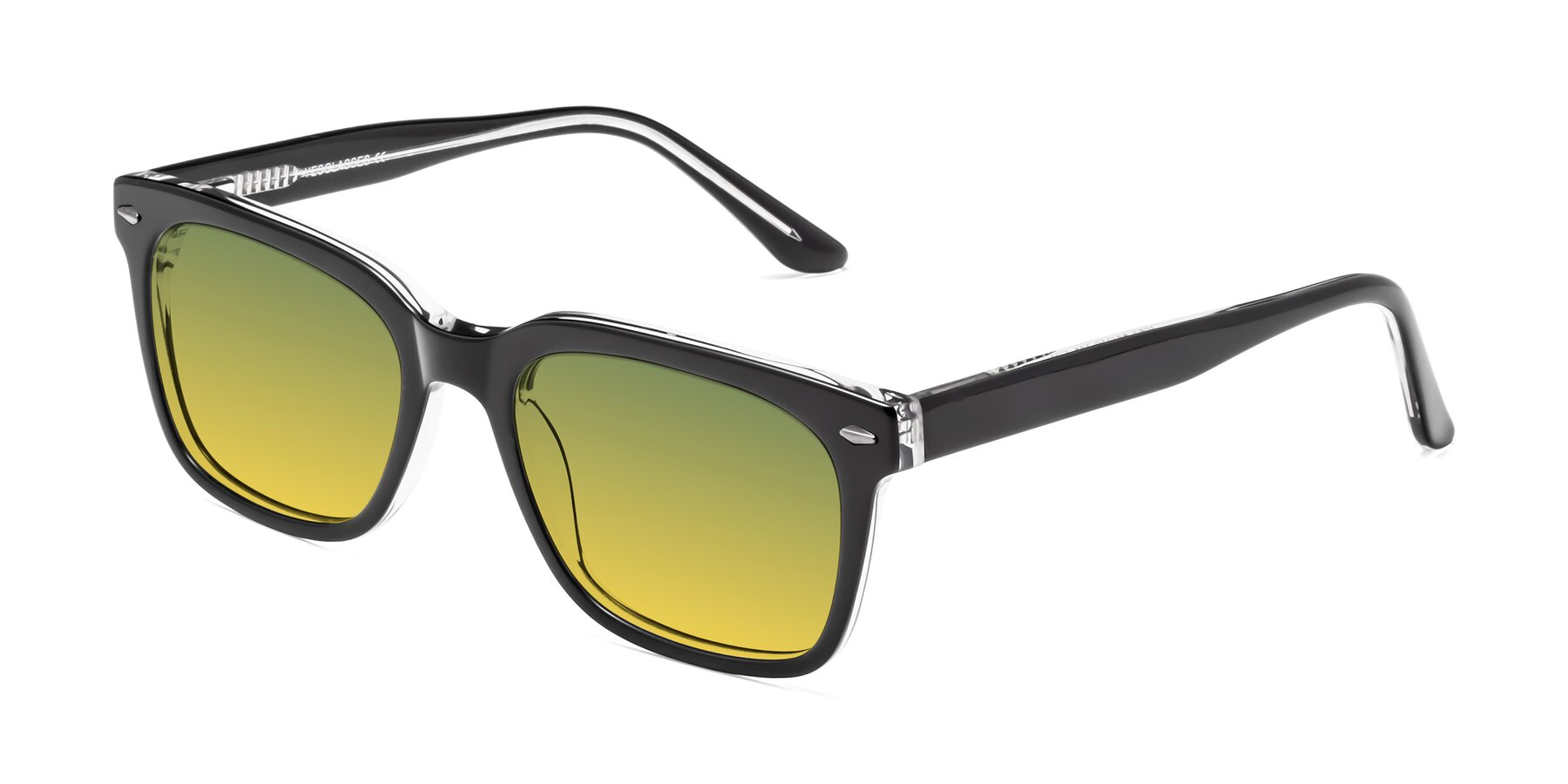 Angle of 1052 in Black-Clear with Green / Yellow Gradient Lenses