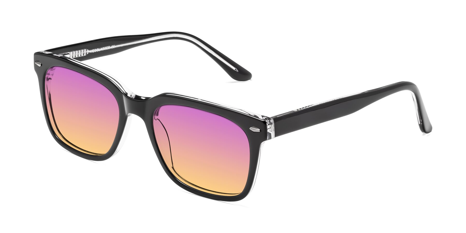 Angle of 1052 in Black-Clear with Purple / Yellow Gradient Lenses