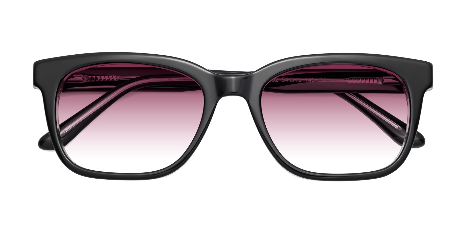 Folded Front of 1052 in Black-Clear with Wine Gradient Lenses