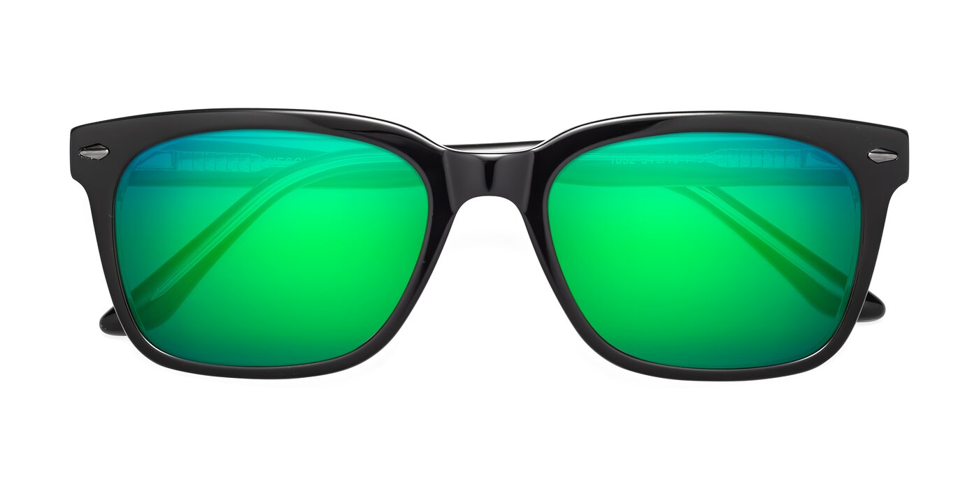 1052 - Black / Clear Flash Mirrored Sunglasses