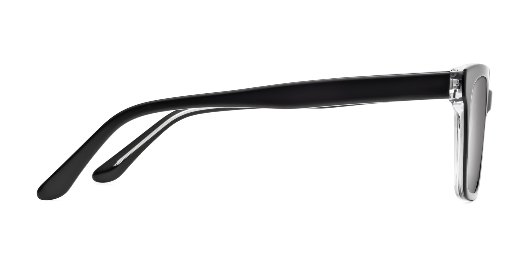 Side of 1052 in Black-Clear with Silver Mirrored Lenses