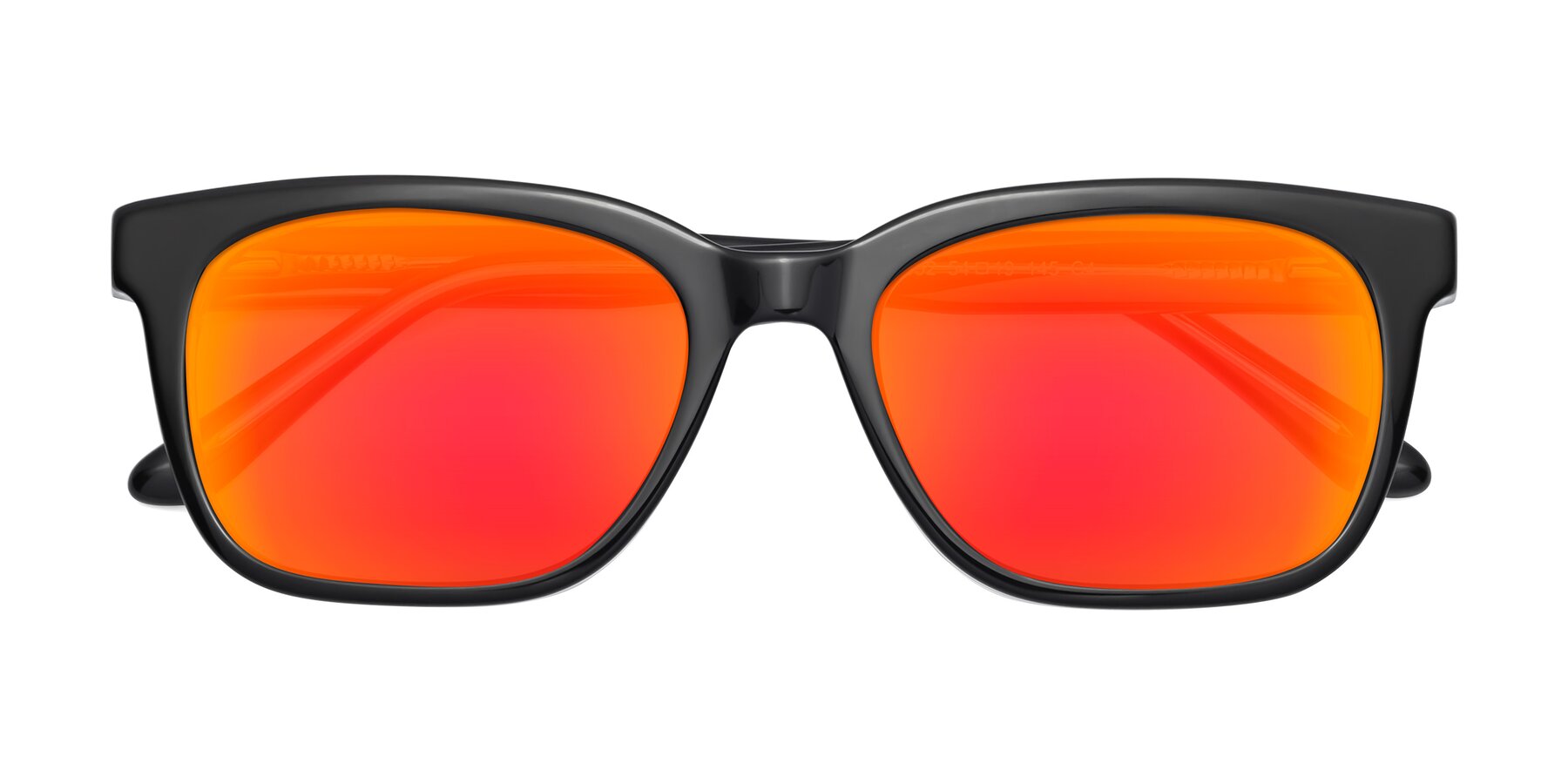 Folded Front of 1052 in Black-Clear with Red Gold Mirrored Lenses