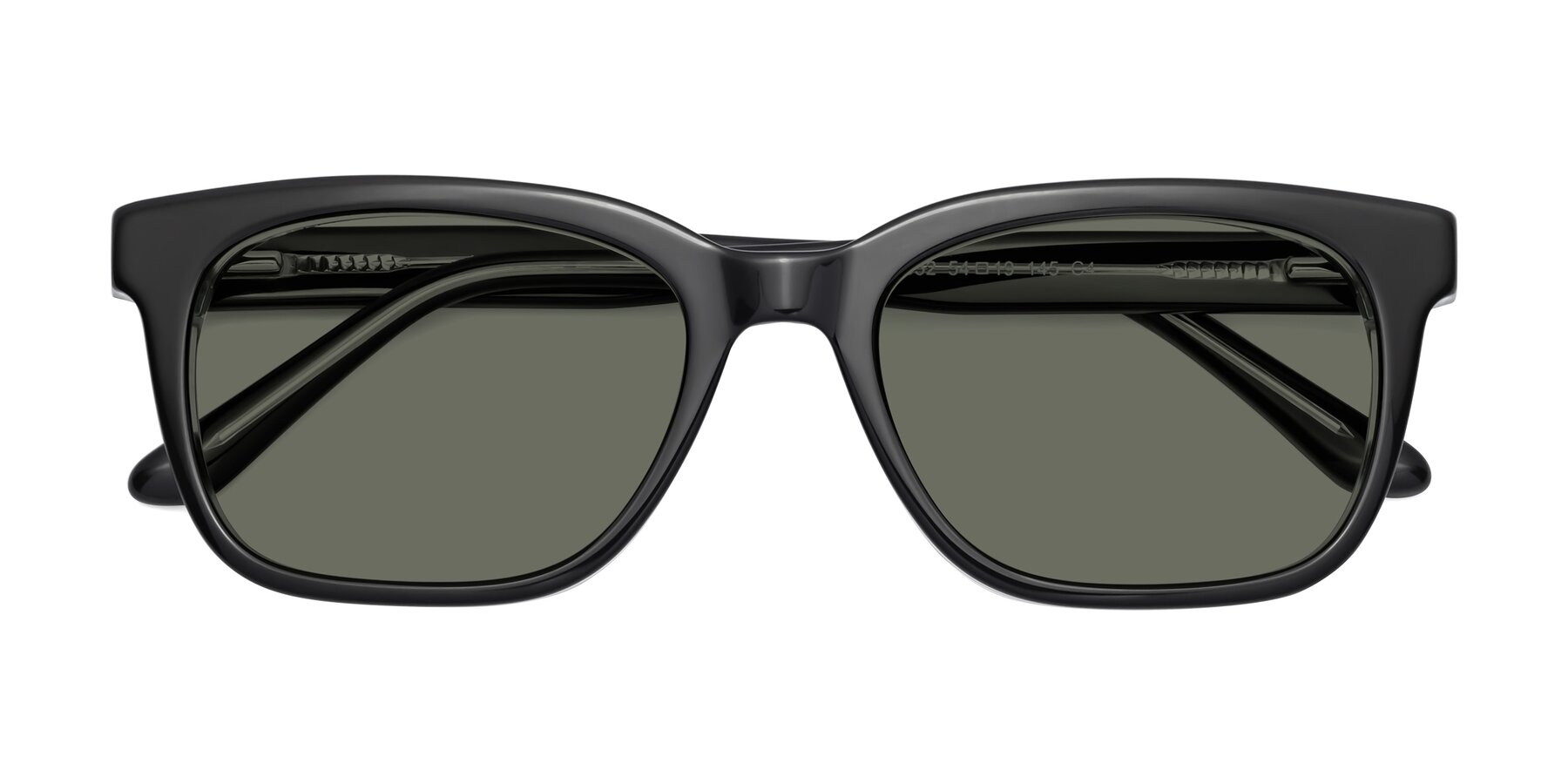 Folded Front of 1052 in Black-Clear with Gray Polarized Lenses