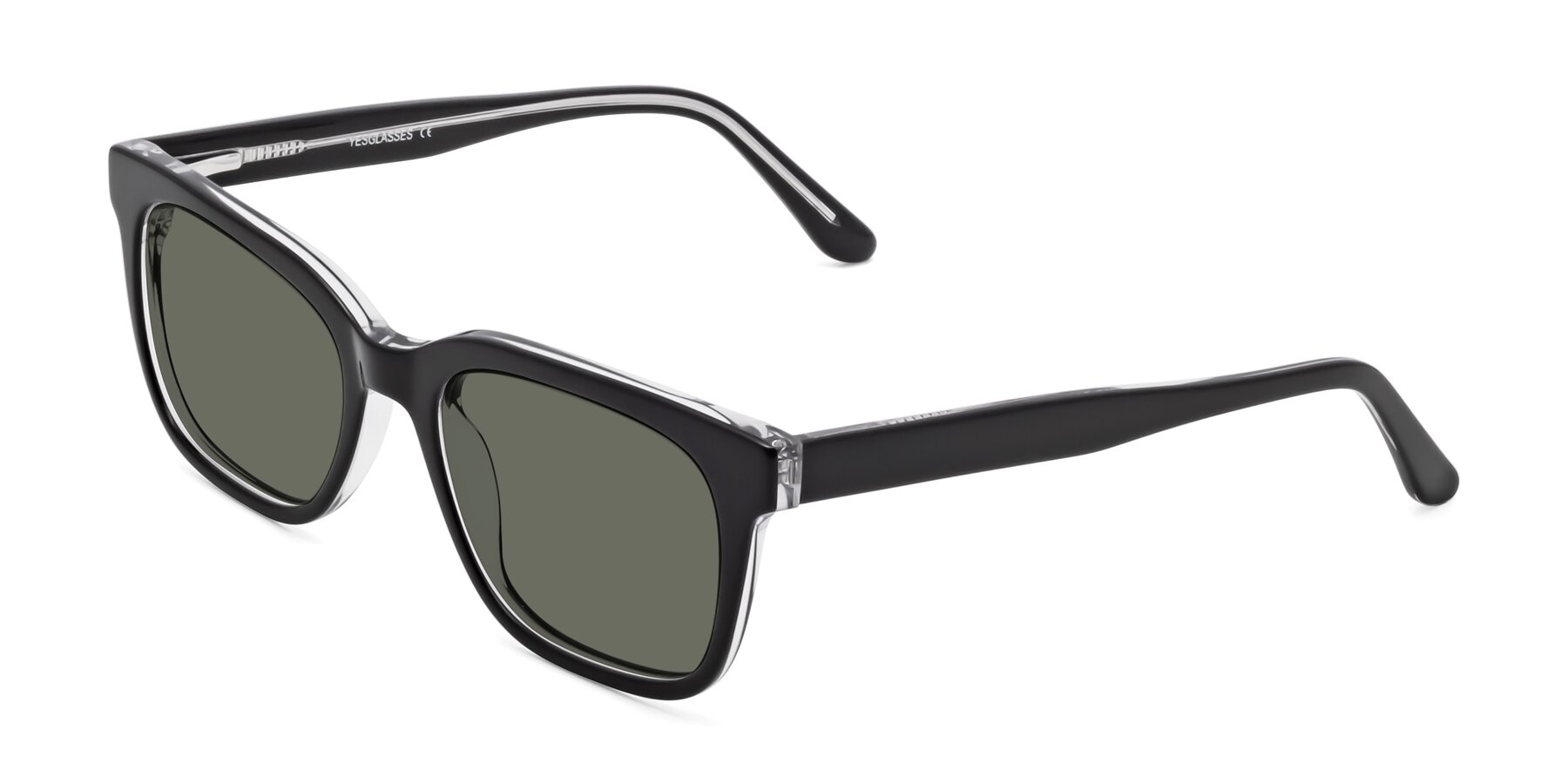 Angle of 1052 in Black-Clear with Gray Polarized Lenses