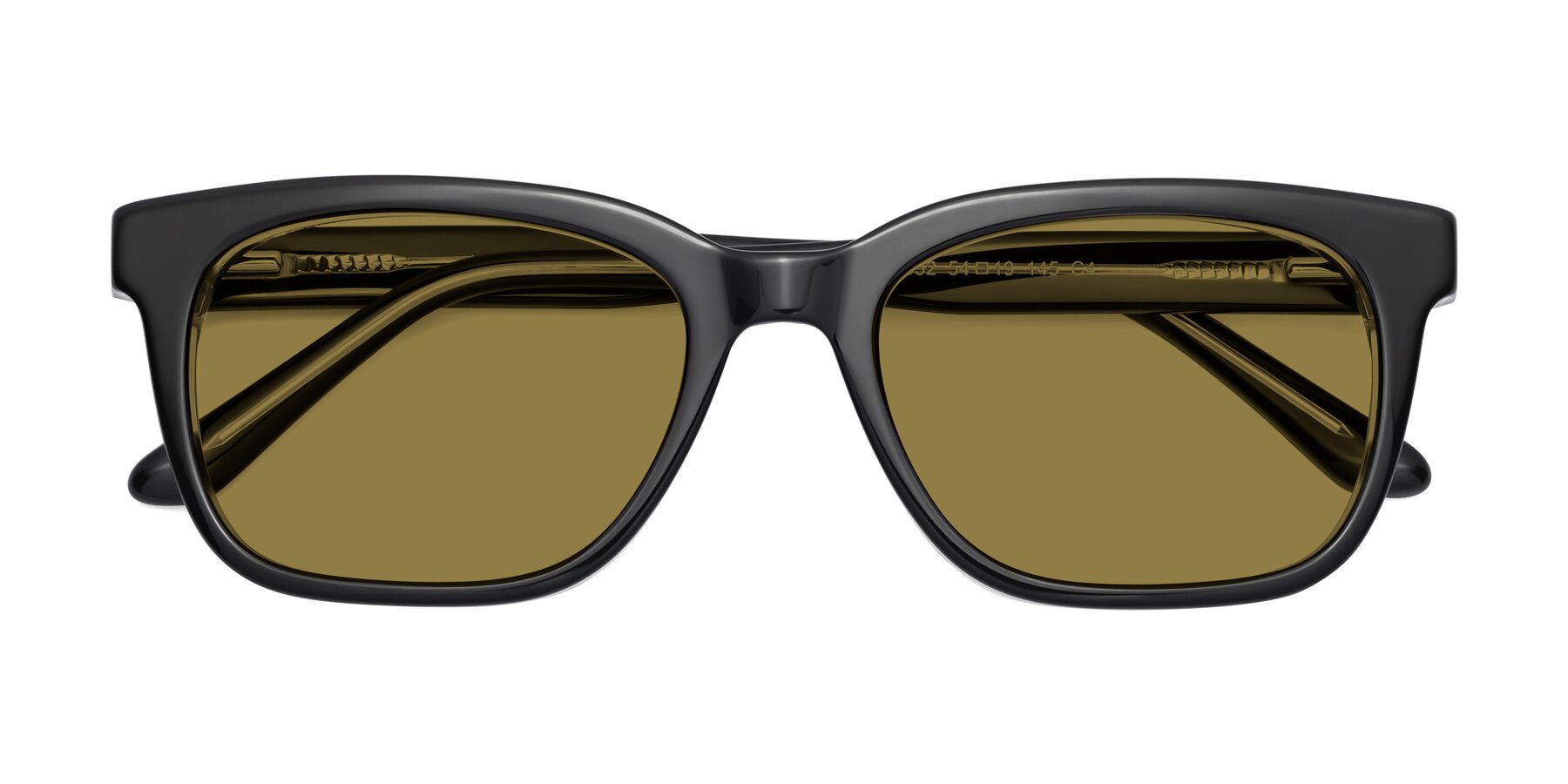 Folded Front of 1052 in Black-Clear with Brown Polarized Lenses