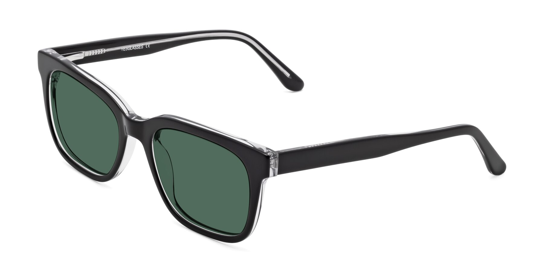 Angle of 1052 in Black-Clear with Green Polarized Lenses