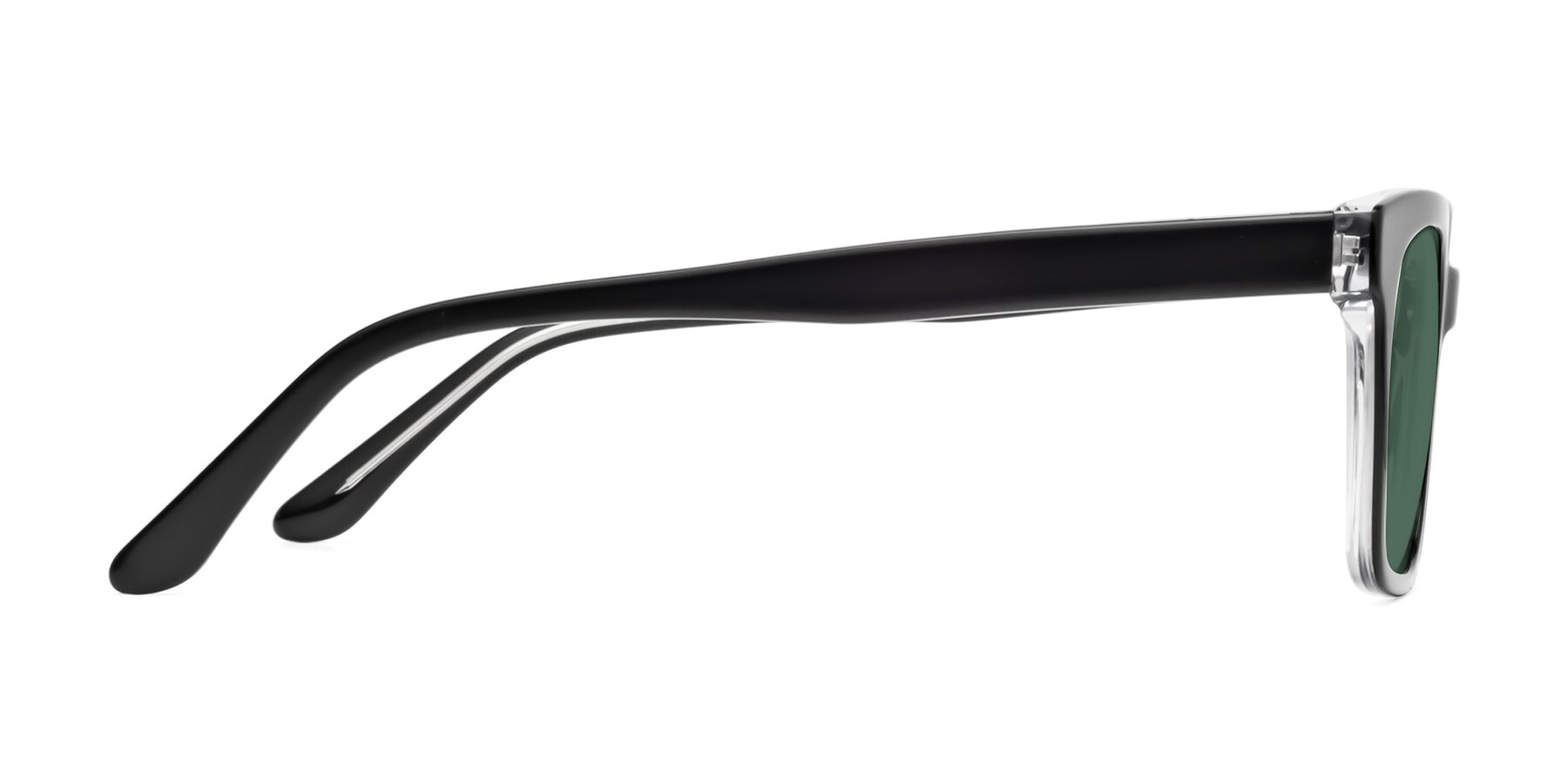 Side of 1052 in Black-Clear with Green Polarized Lenses