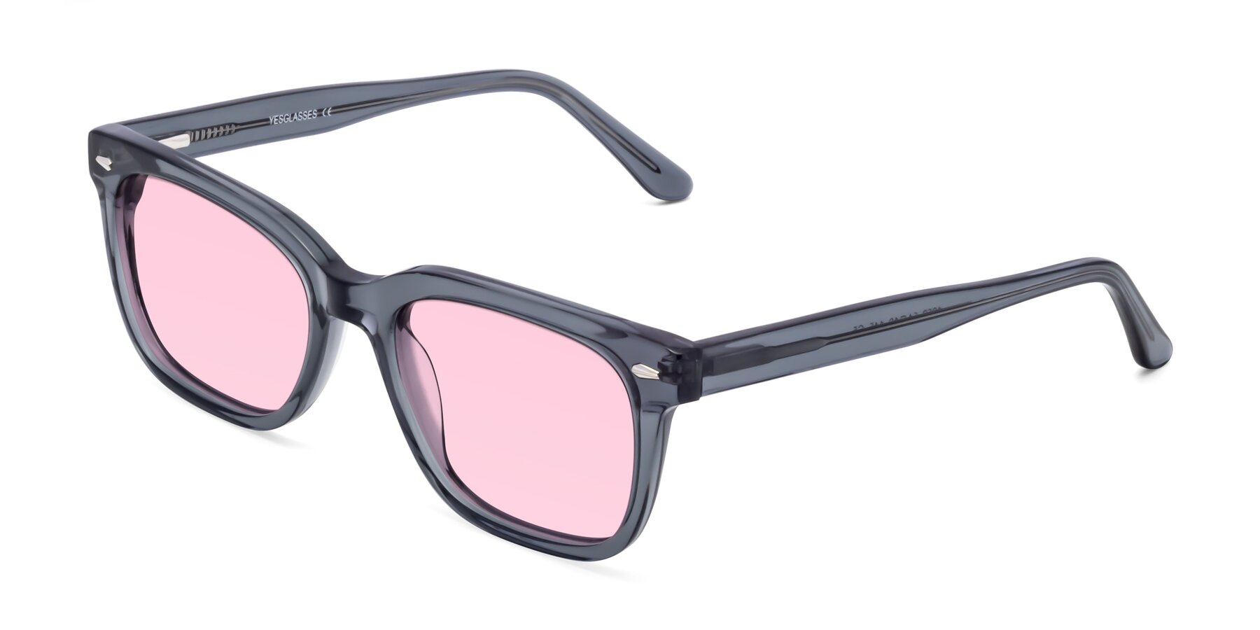 Angle of 1052 in Transparent Gray with Light Pink Tinted Lenses