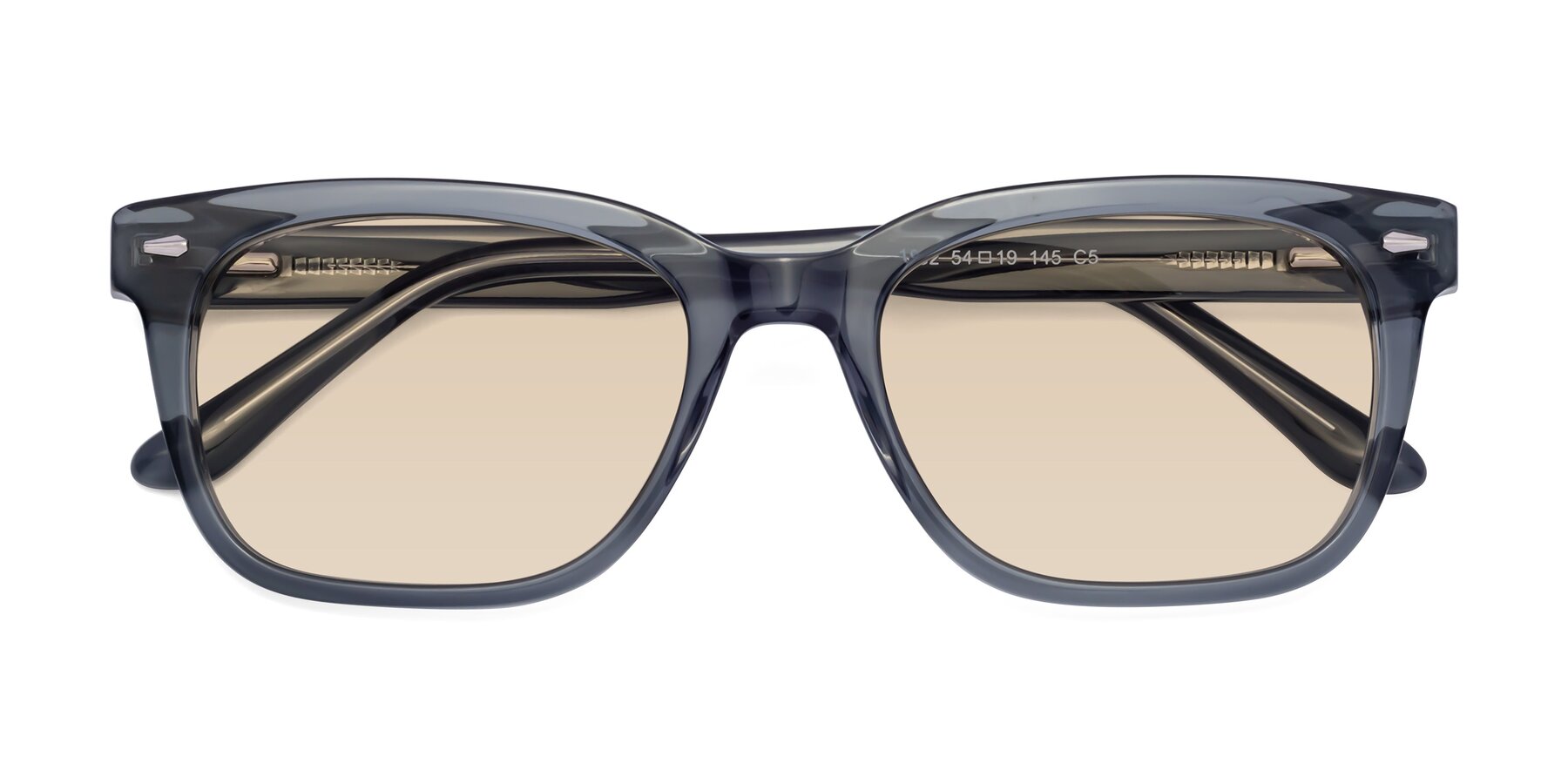Folded Front of 1052 in Transparent Gray with Light Brown Tinted Lenses