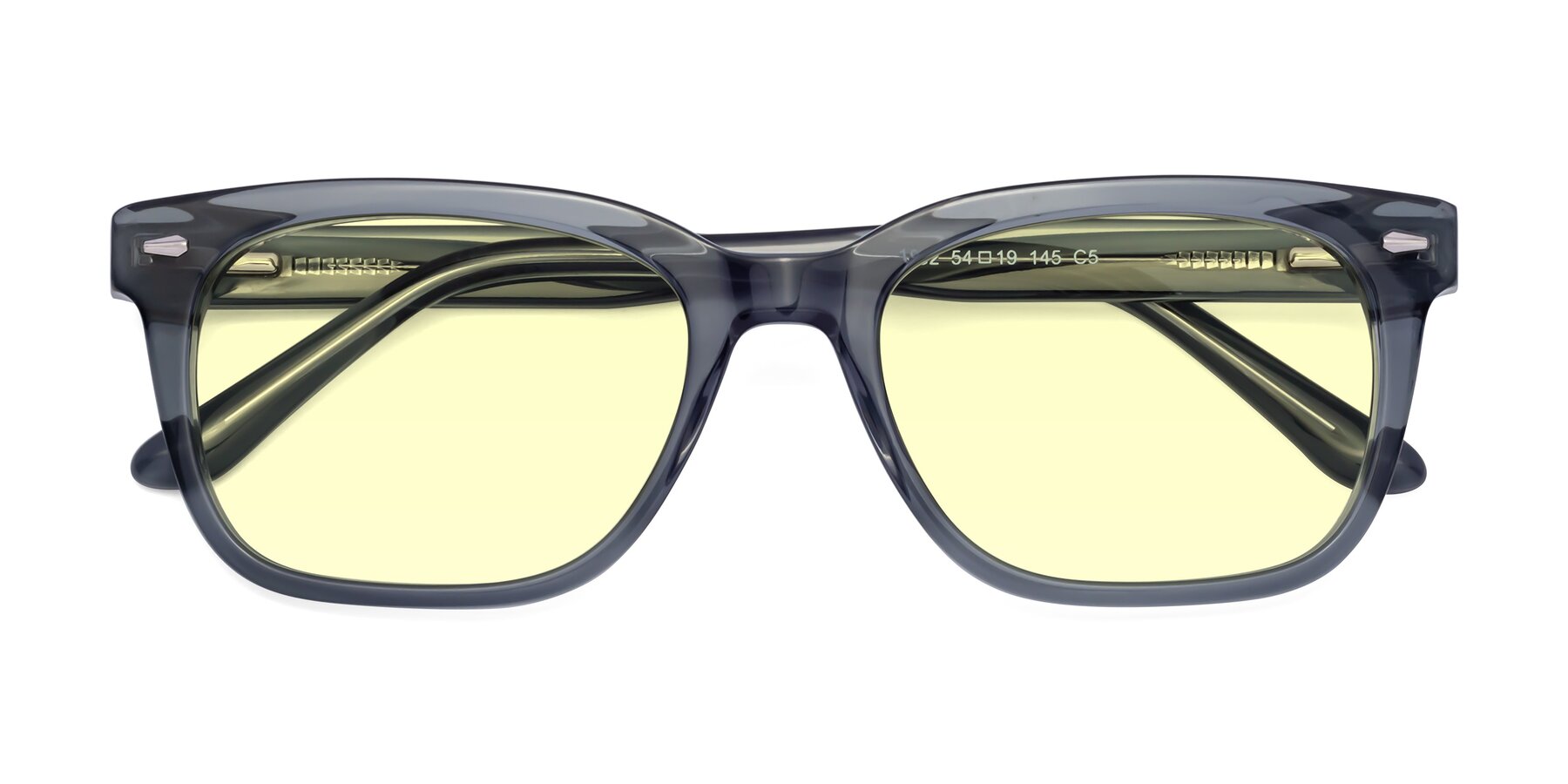 Folded Front of 1052 in Transparent Gray with Light Yellow Tinted Lenses