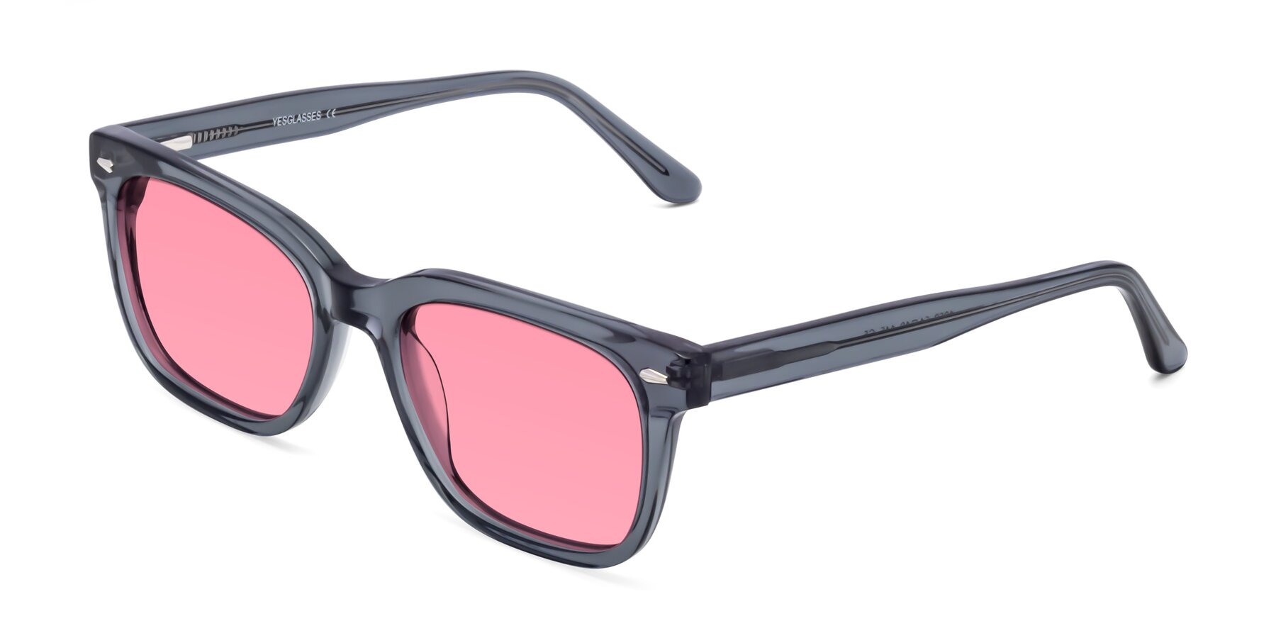 Angle of 1052 in Transparent Gray with Pink Tinted Lenses