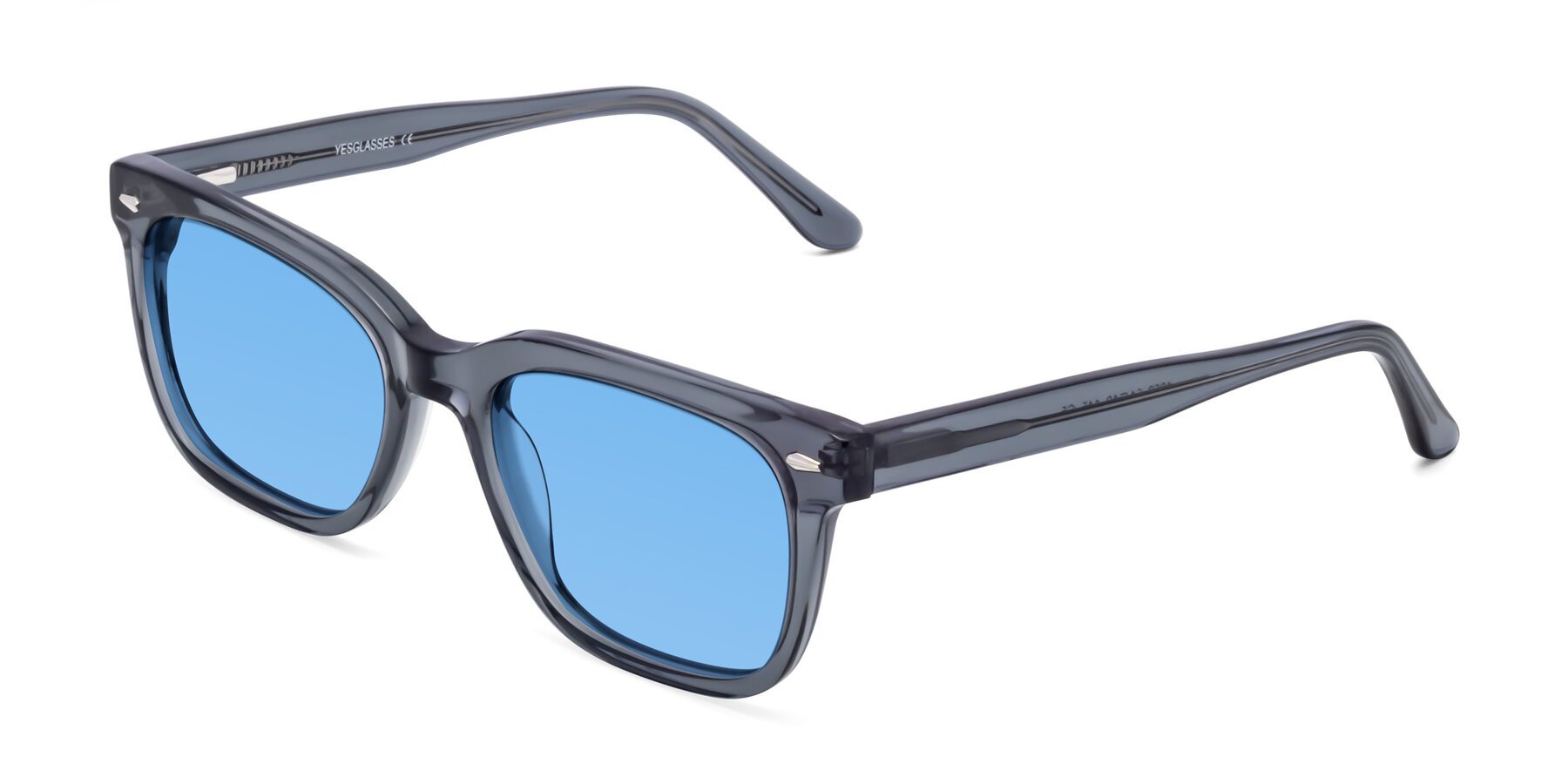 Angle of 1052 in Transparent Gray with Medium Blue Tinted Lenses
