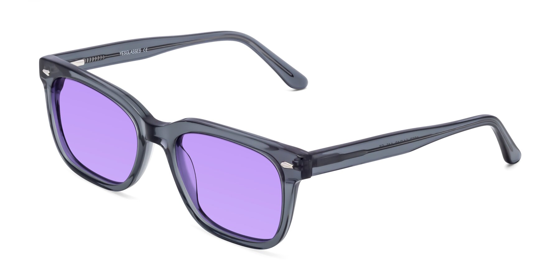 Angle of 1052 in Transparent Gray with Medium Purple Tinted Lenses