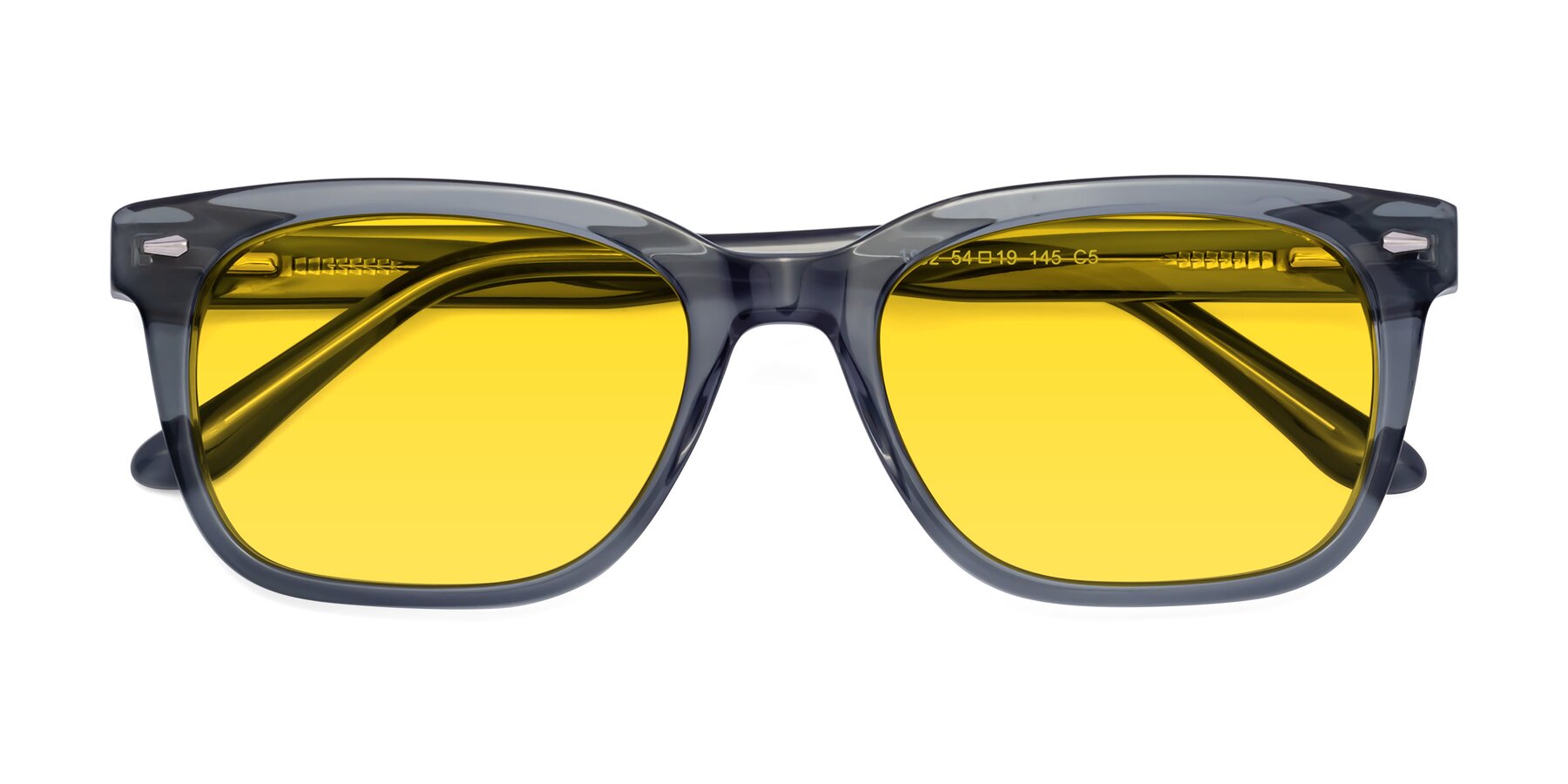 Folded Front of 1052 in Transparent Gray with Yellow Tinted Lenses
