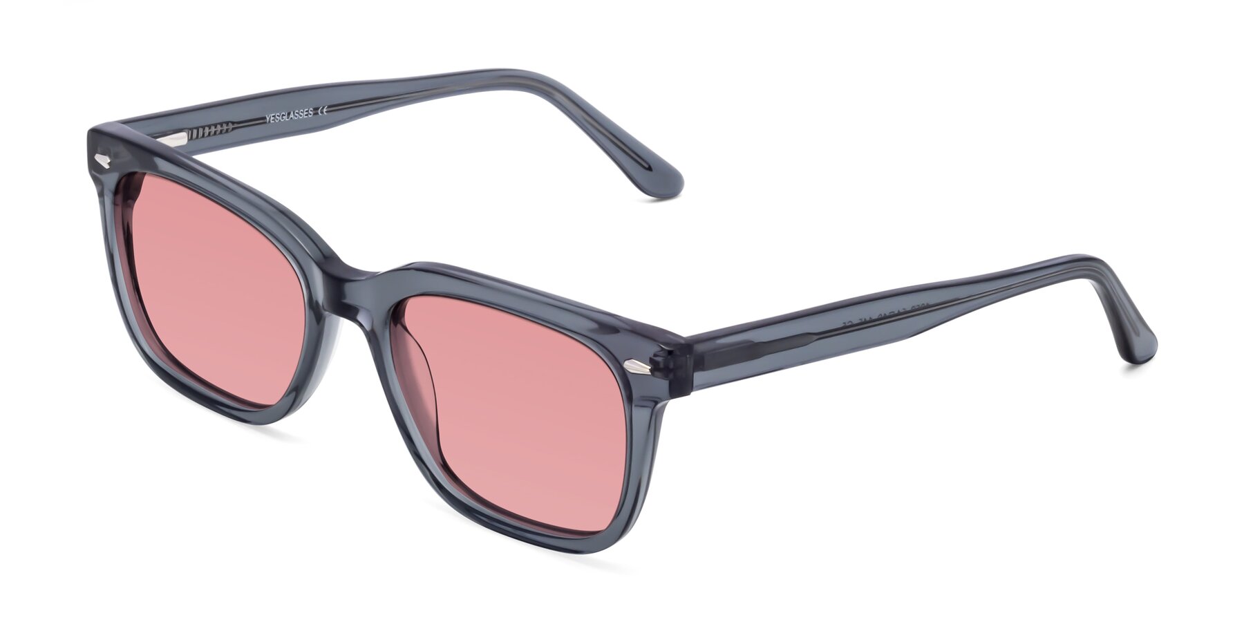 Angle of 1052 in Transparent Gray with Medium Garnet Tinted Lenses