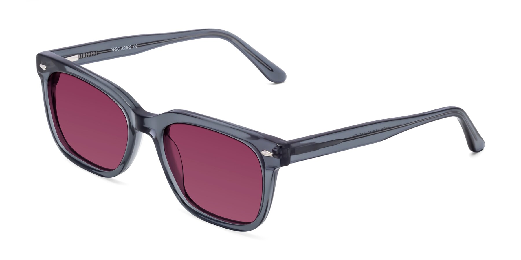 Angle of 1052 in Transparent Gray with Wine Tinted Lenses