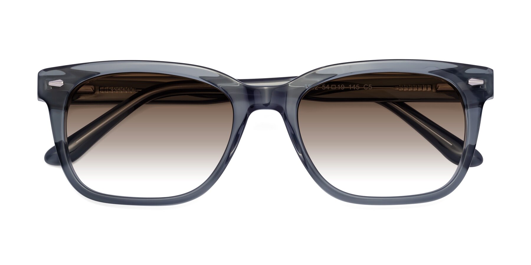 Folded Front of 1052 in Transparent Gray with Brown Gradient Lenses