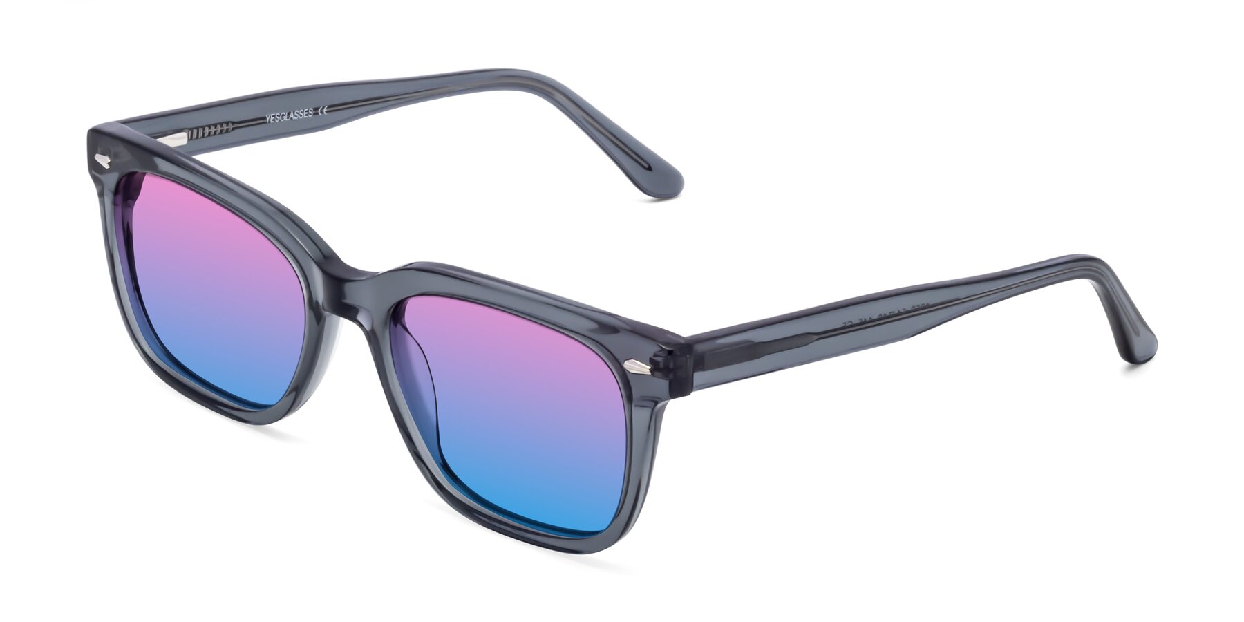 Angle of 1052 in Transparent Gray with Pink / Blue Gradient Lenses