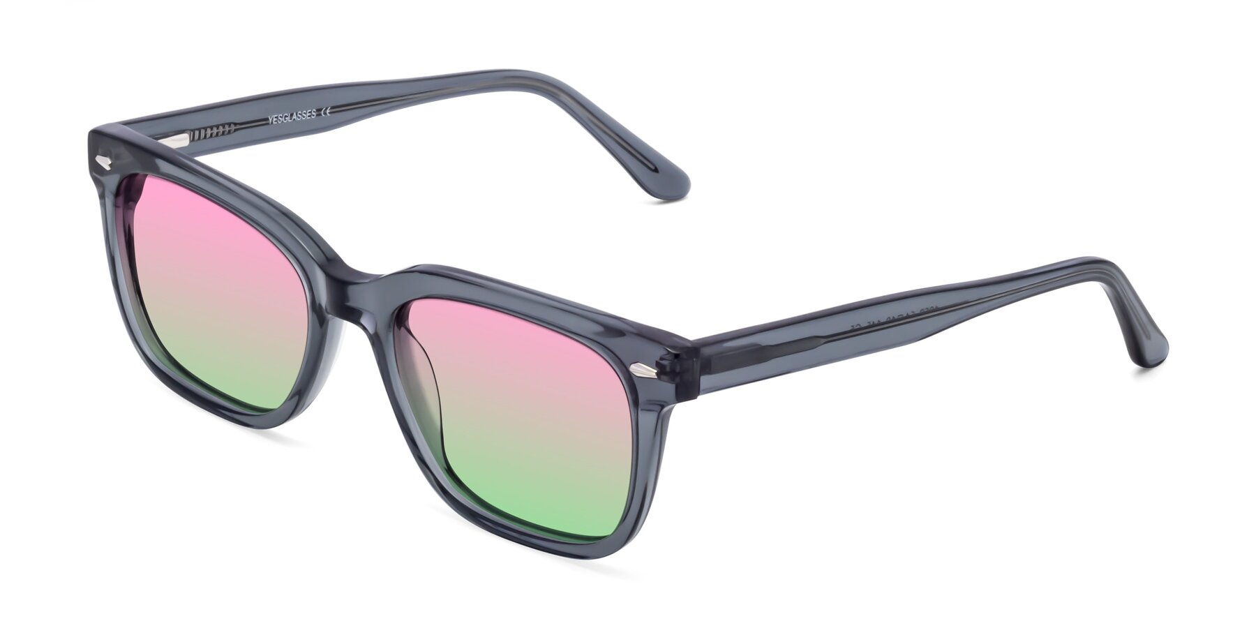 Angle of 1052 in Transparent Gray with Pink / Green Gradient Lenses