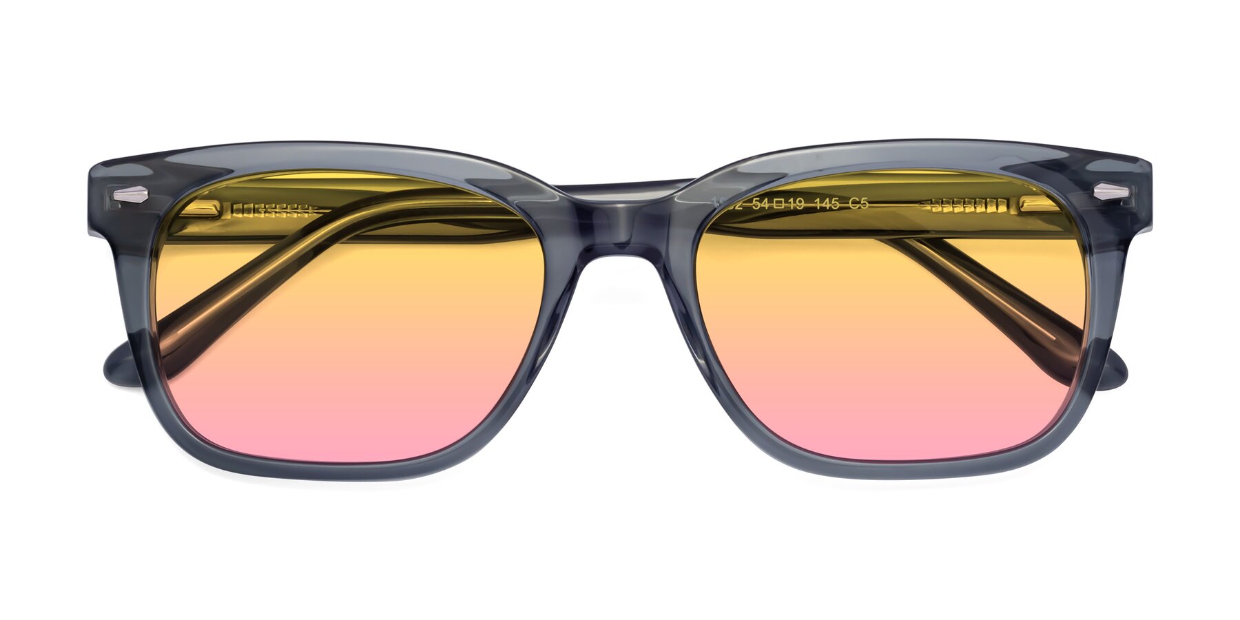 Folded Front of 1052 in Transparent Gray with Yellow / Pink Gradient Lenses