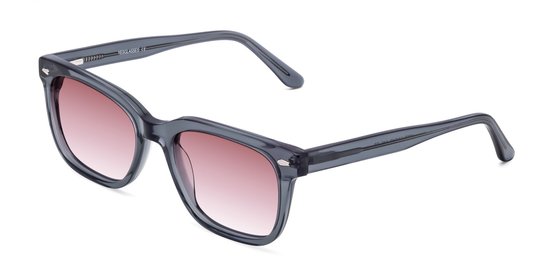 Angle of 1052 in Transparent Gray with Garnet Gradient Lenses