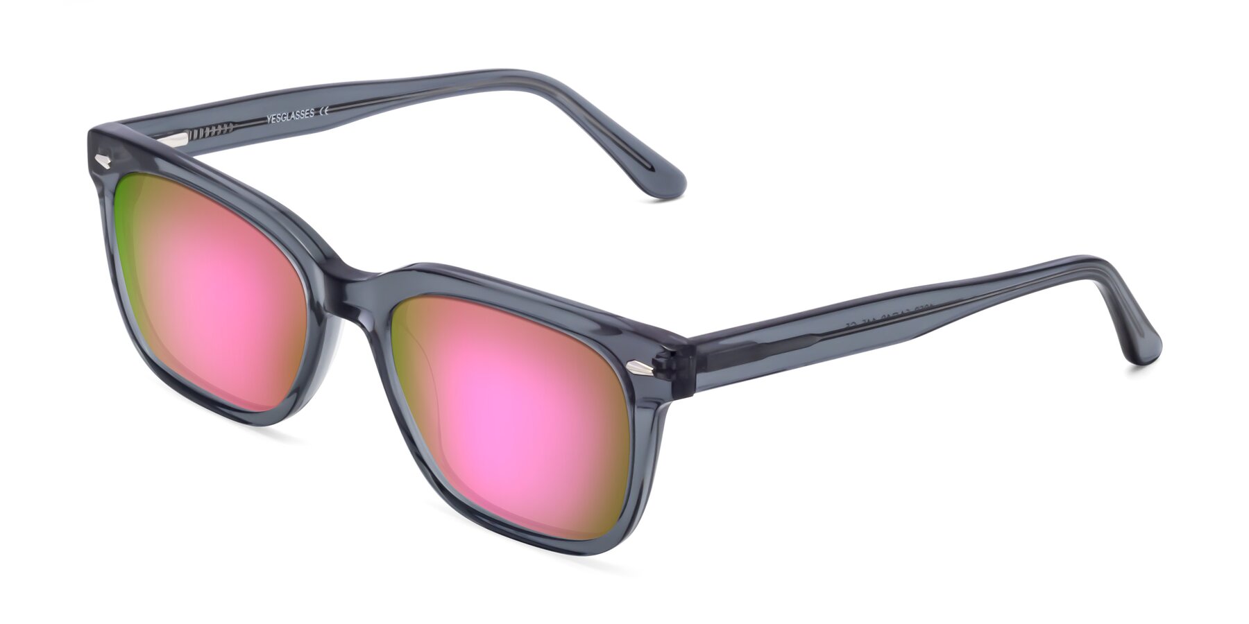 Angle of 1052 in Transparent Gray with Pink Mirrored Lenses