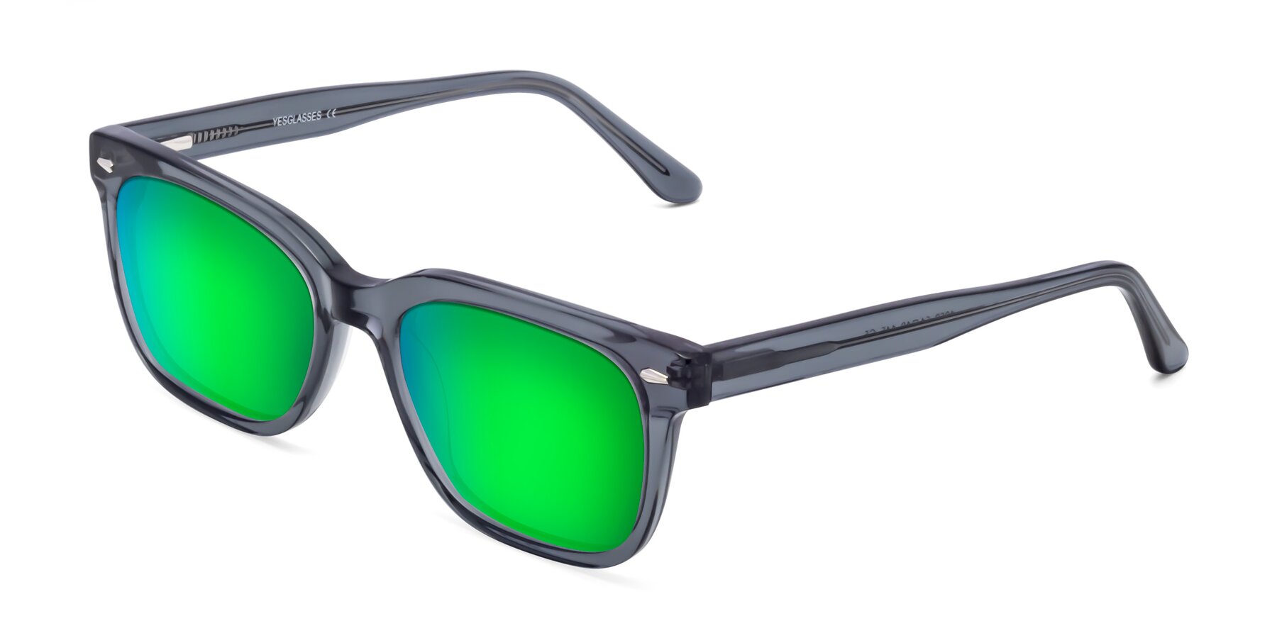 Angle of 1052 in Transparent Gray with Green Mirrored Lenses