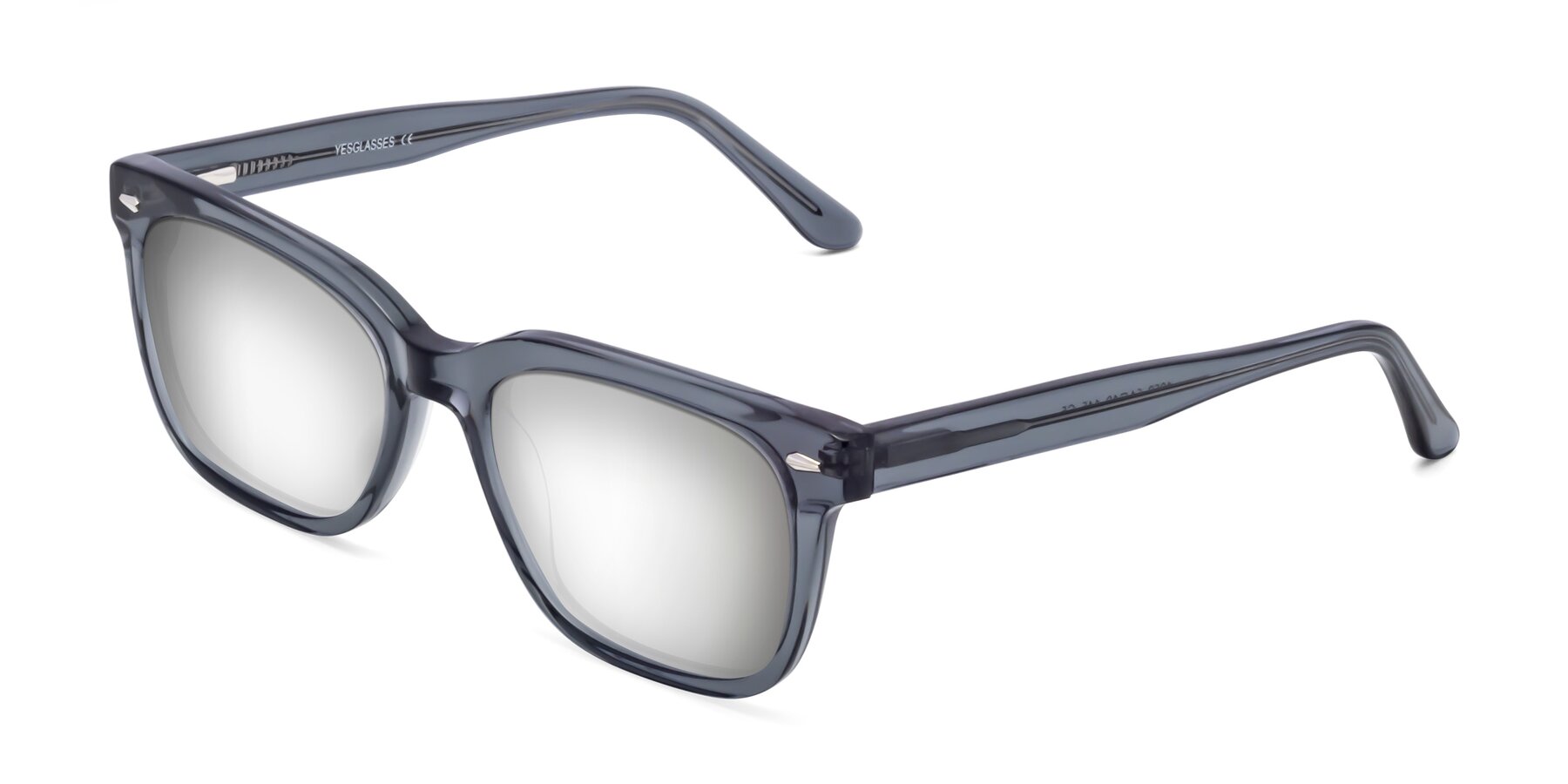 Angle of 1052 in Transparent Gray with Silver Mirrored Lenses