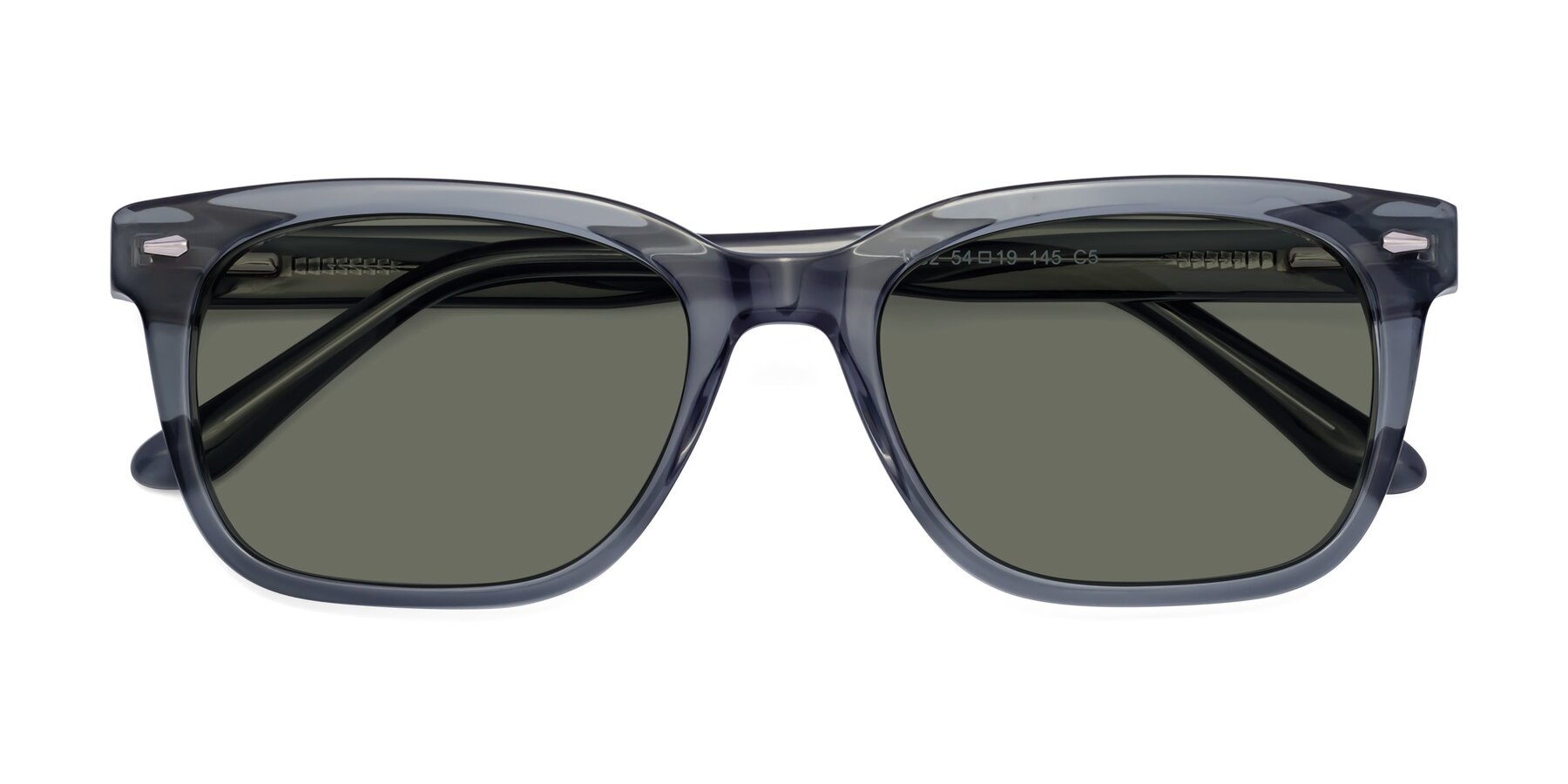 Folded Front of 1052 in Transparent Gray with Gray Polarized Lenses