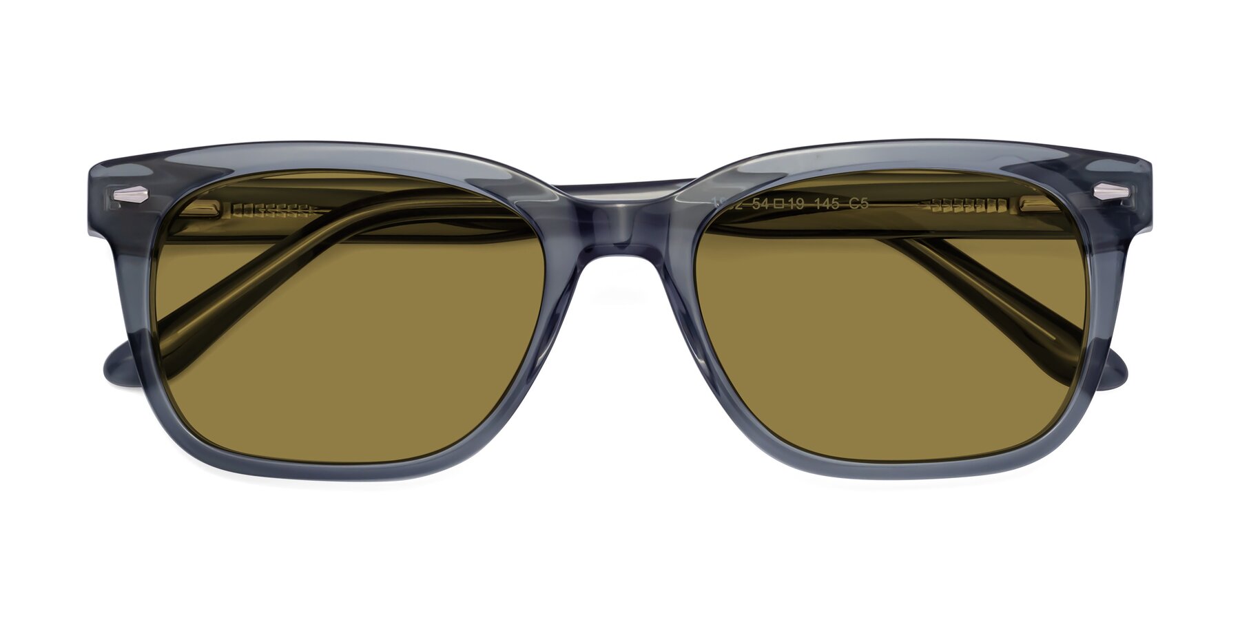 Folded Front of 1052 in Transparent Gray with Brown Polarized Lenses
