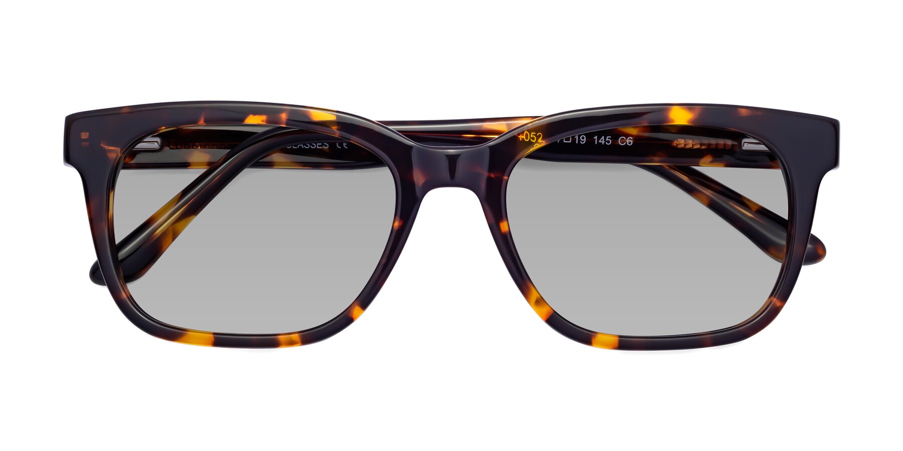Folded Front of 1052 in Tortoise with Light Gray Tinted Lenses