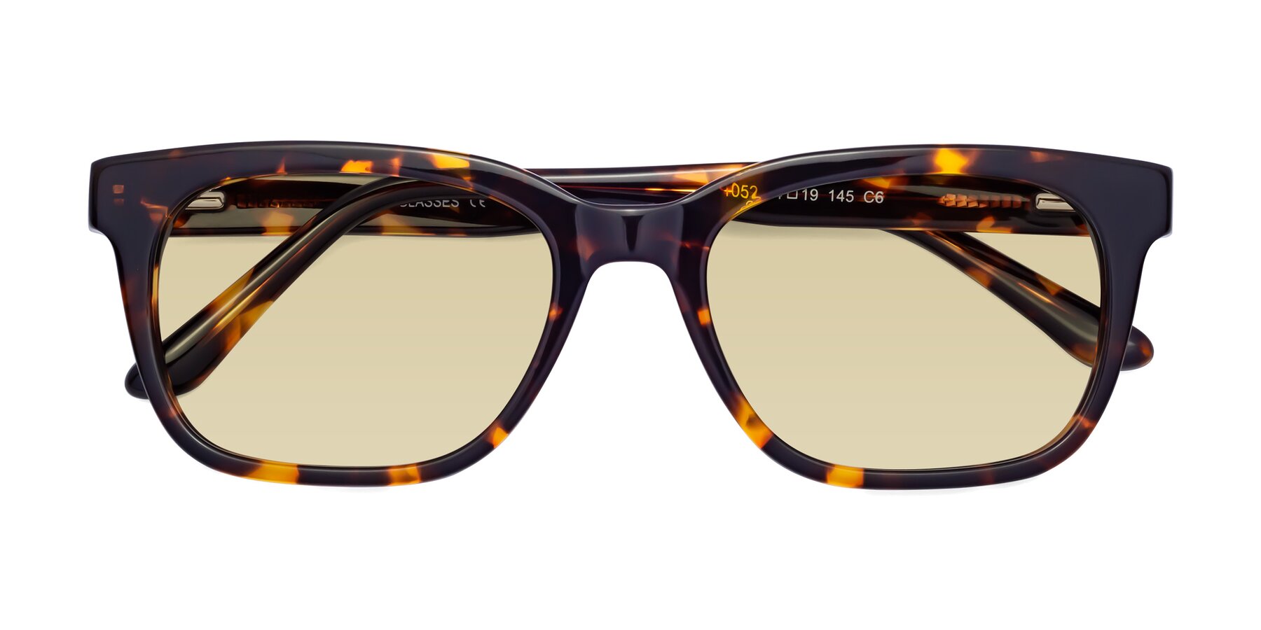 Folded Front of 1052 in Tortoise with Light Champagne Tinted Lenses